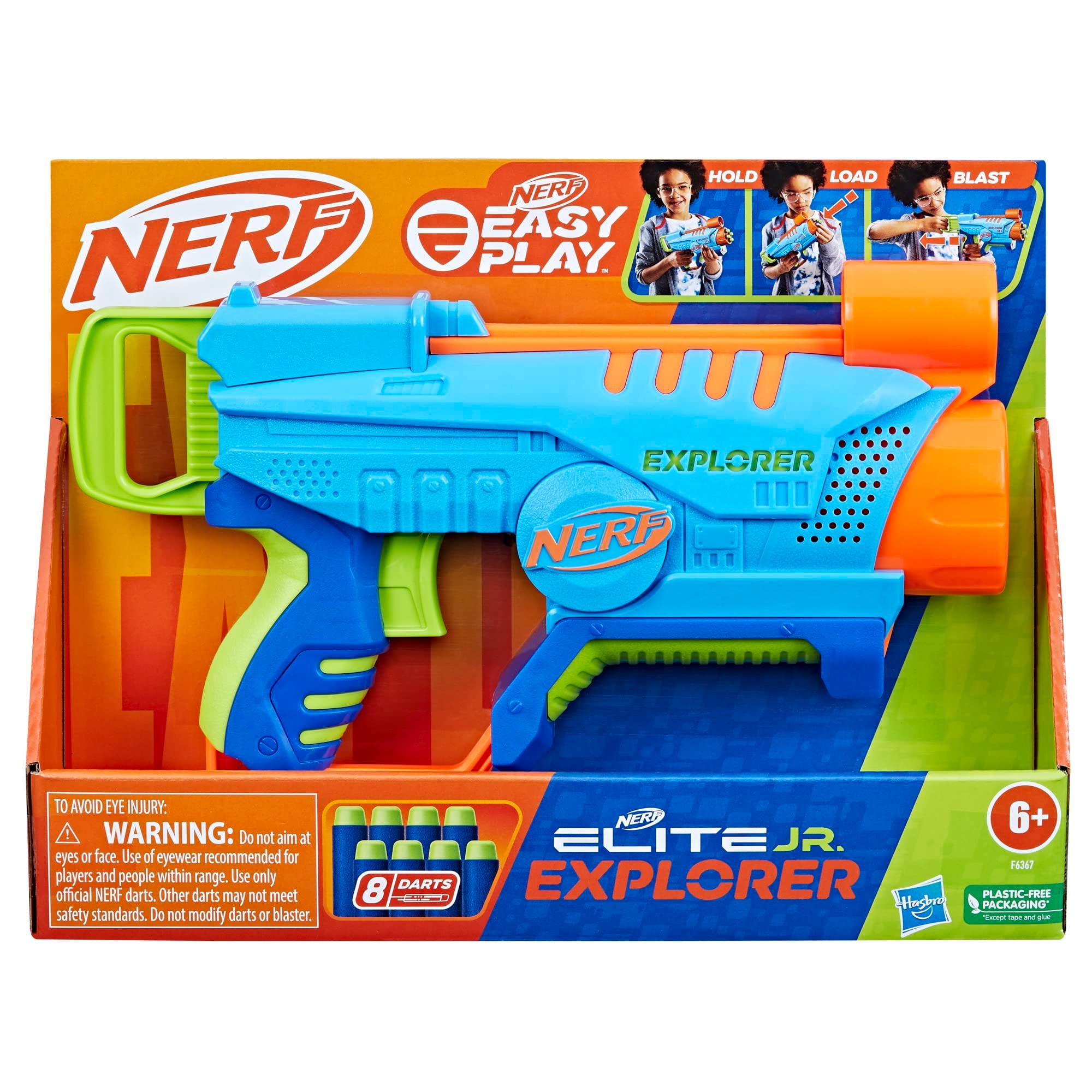 NERF Elite Junior Explorer Easy-Play Toy Foam Blaster, 8 Darts for Kids Outdoor Games, Ages 6 & Up - Image 3