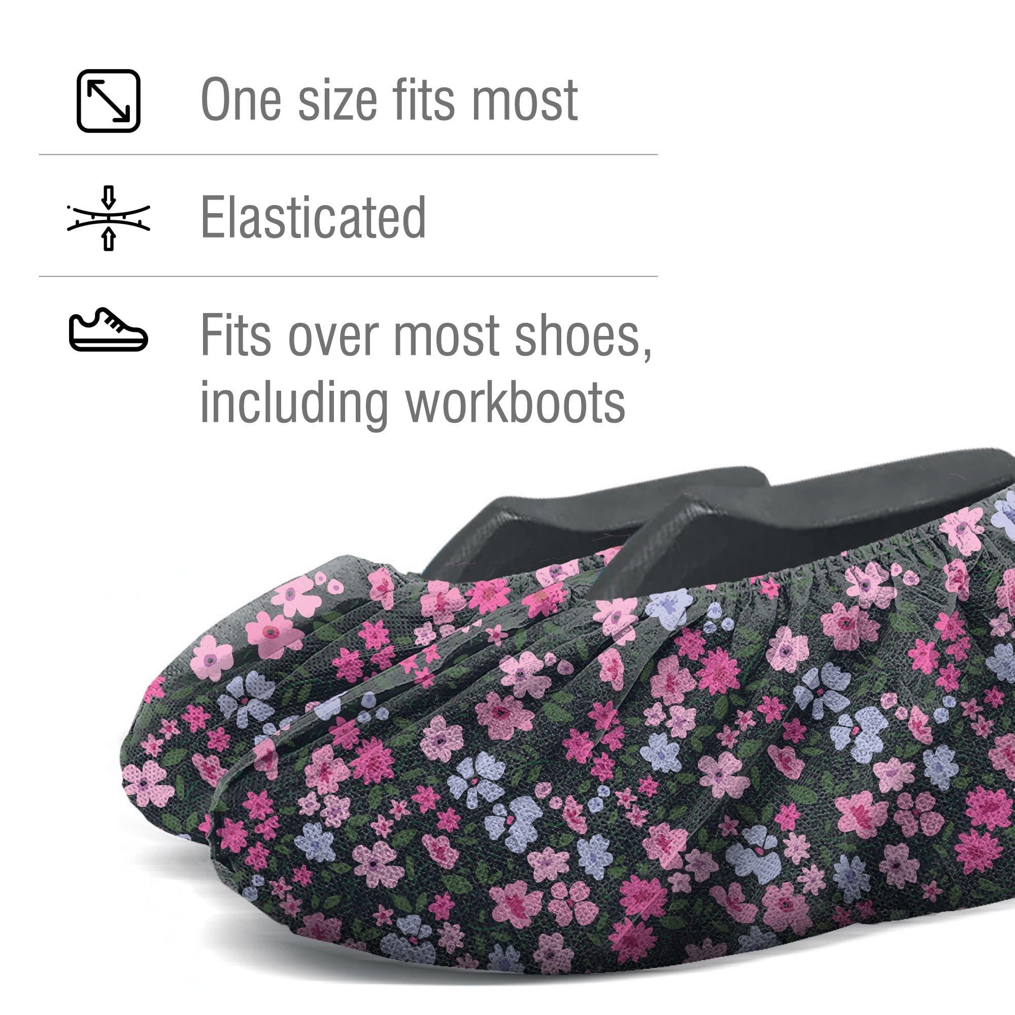 Shoe Covers Disposable 100 Count - 50 Individually Wrapped Pairs - Flower Print Protectors for Booties, Shoes - Shoe Cover for Indoors and Outdoors, Realtor, Repair Work - Image 5