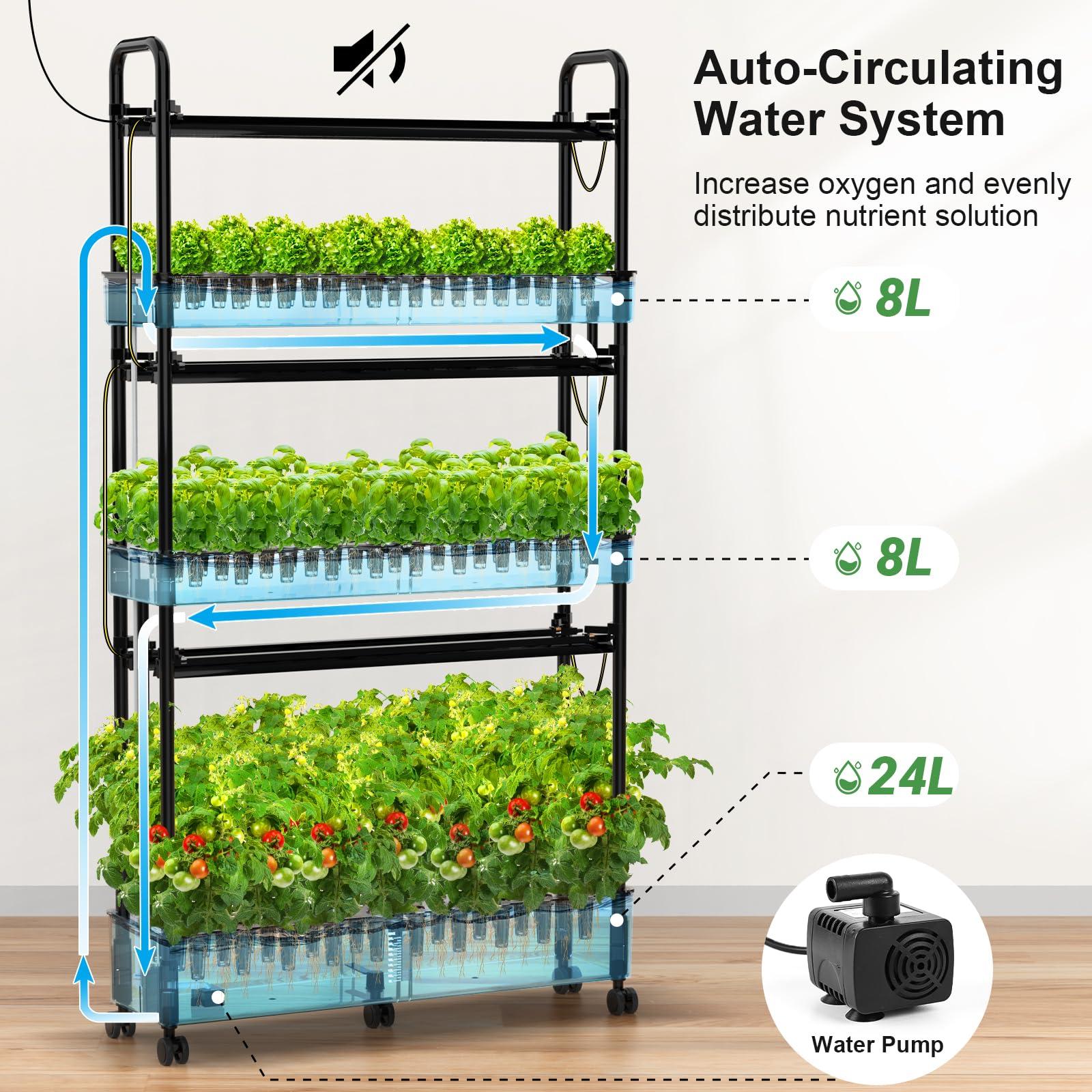 Growell Hydroponics Growing System Kit, 90 Pods Vertical Indoor Garden with LED Grow Light, Auto Circulating Water System & WiFi Smart Plug, Indoor Gardening System for Vegetable Fruit Herb - Image 3