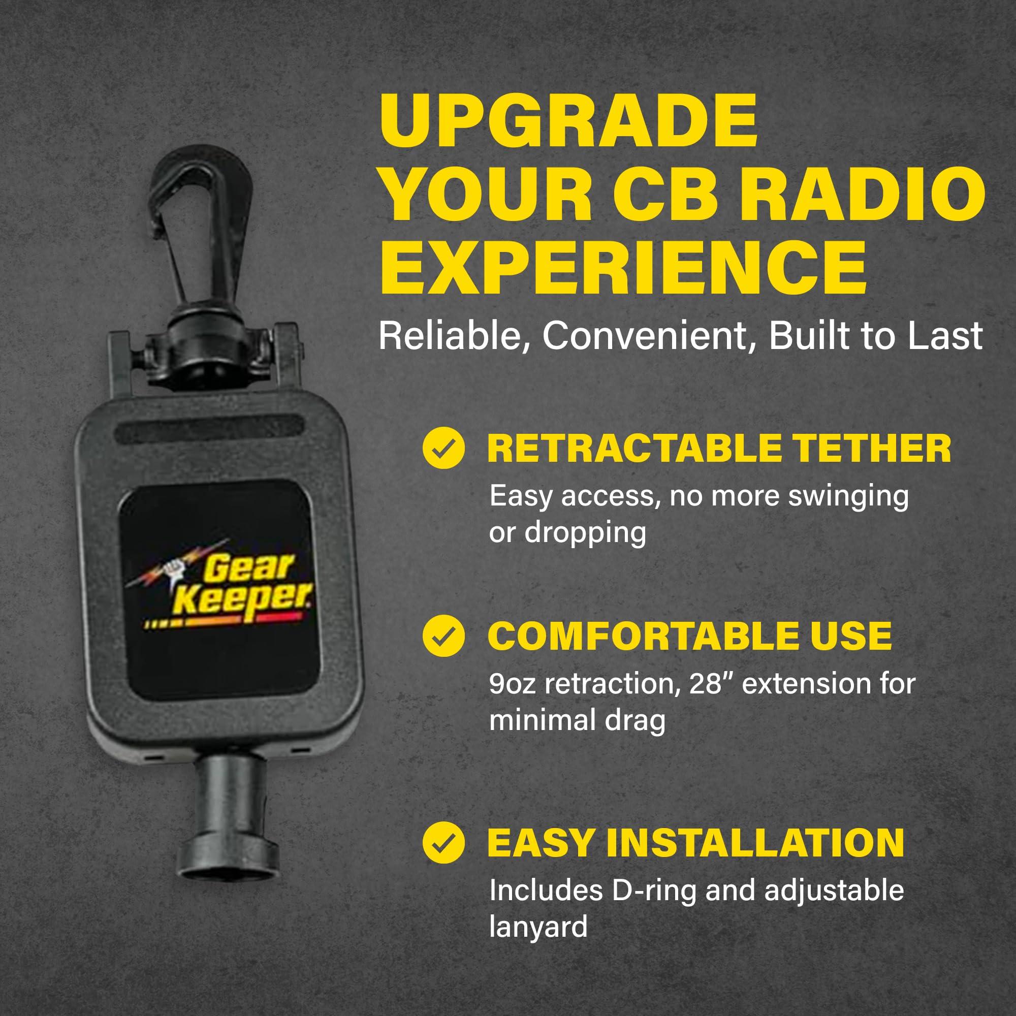 Gear Keeper CB Radio Microphone Keeper - Retractable Mic Holder With Heavy Duty Snap Clip Mount for Truck Radio - CB Radio Accessories With Lanyard & Mounting Hardware - Made in USA (Black) - Image 2