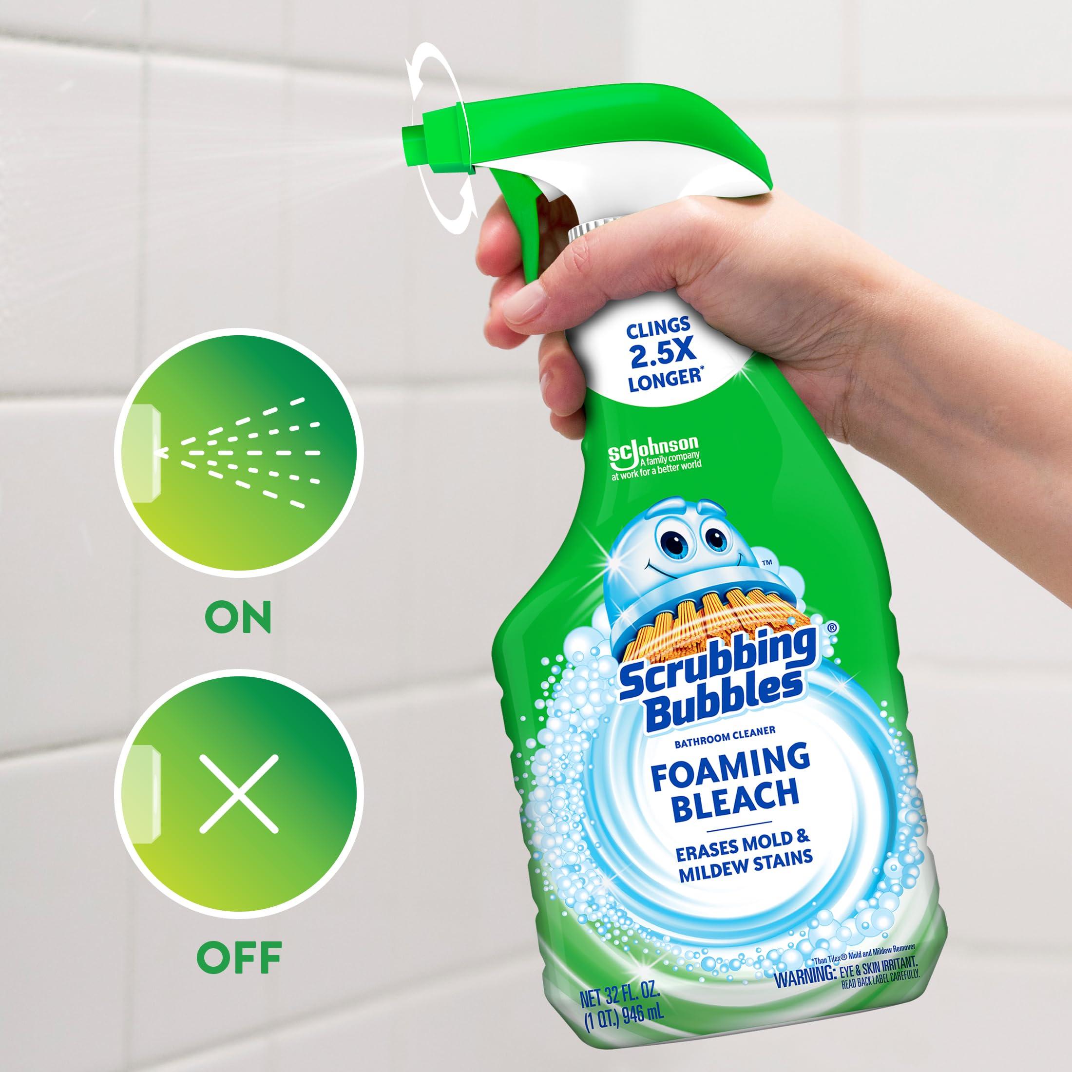 Scrubbing Bubbles Foaming Bleach Bathroom and Shower Cleaner Disinfectant Spray, Helps Erase Mold & Mildew, 32oz - Image 3
