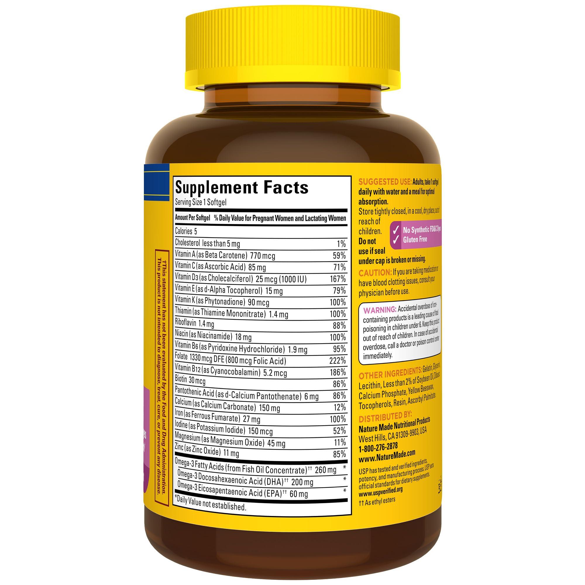 Nature Made Prenatal with Folic Acid + DHA, Prenatal Vitamin and Mineral Supplement for Daily Nutritional Support, 110 Softgels, 110 Day Supply - Image 8