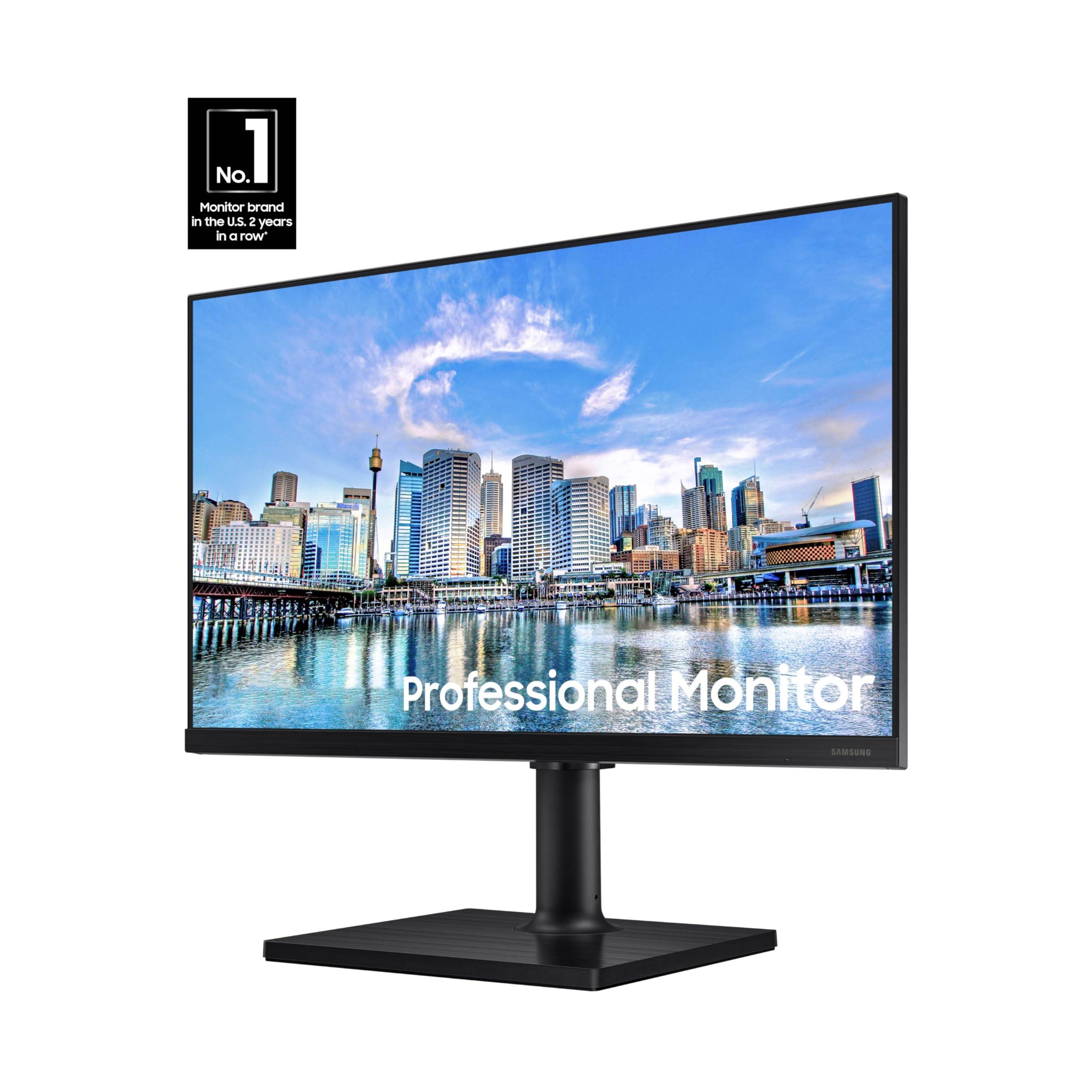 SAMSUNG FT45 Series 24-Inch FHD 1080p Computer Monitor, 75Hz, IPS Panel, HDMI, DisplayPort, USB Hub, Height Adjustable Stand, 3 Yr WRNTY (LF24T454FQNXGO),Black - Image 2