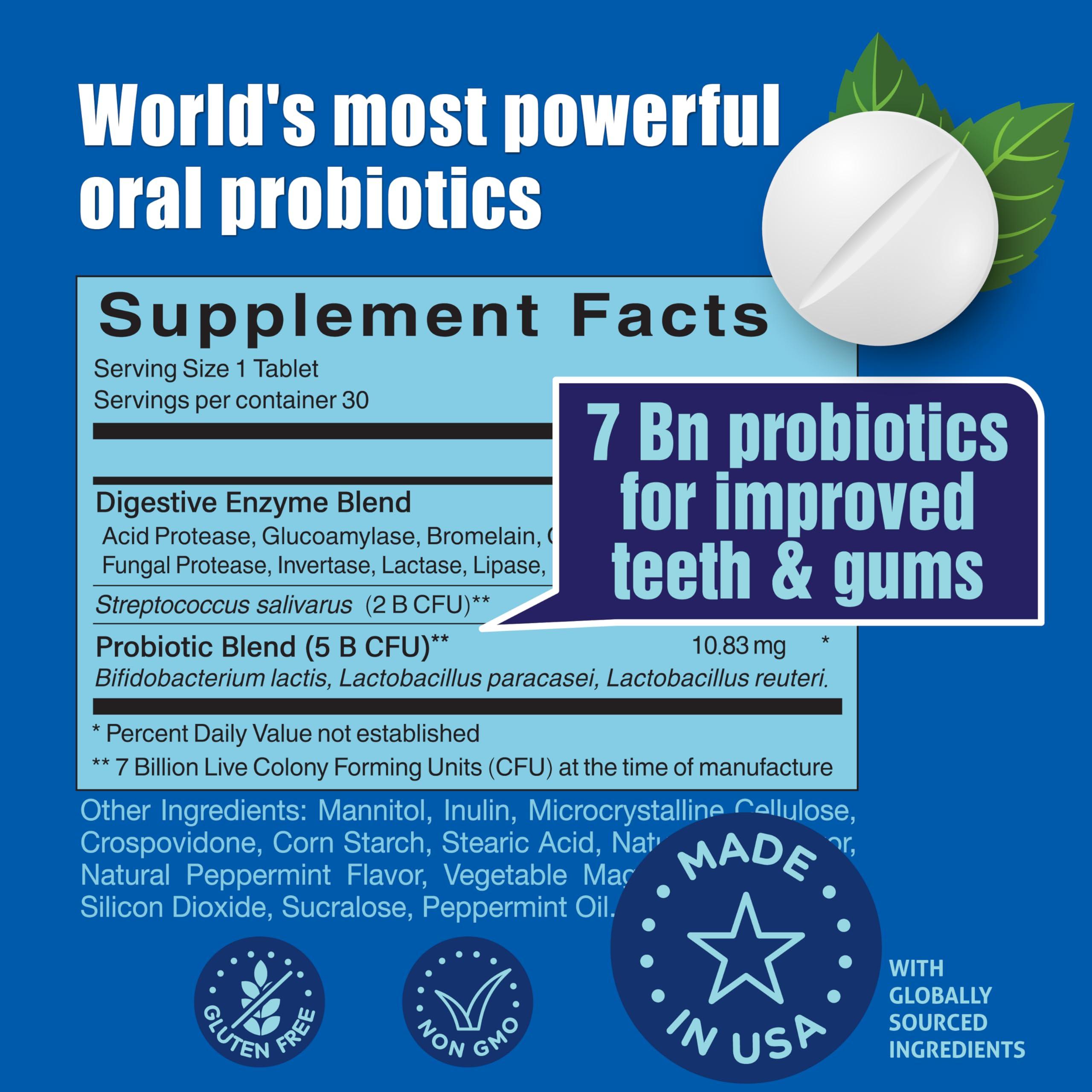 Probiotiv Oral Probiotics for Mouth Bad Breath 7 Billion CFU - Chewable Dental Probiotics for Teeth & Gums, Fresh Breath Freshener & Dry Mouth Relief, Supports Oral Microbiome - Image 6