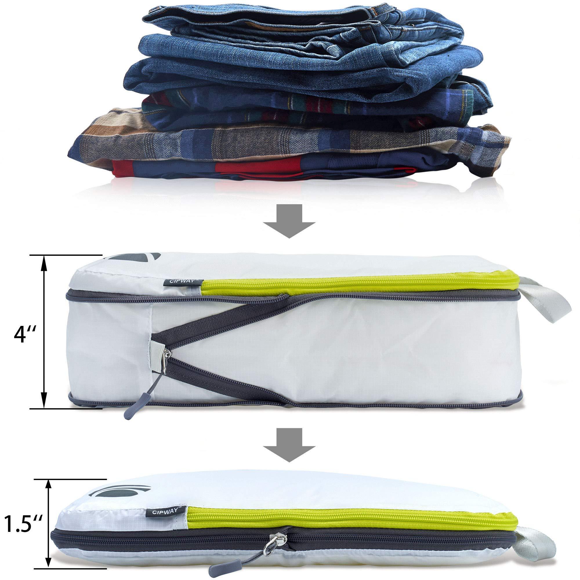 Cipway - 5 Set Compression Packing Cubes for Travel, Ultralight Packing Organizers for Luggage Suitcase & Backpack (White), L - Image 4