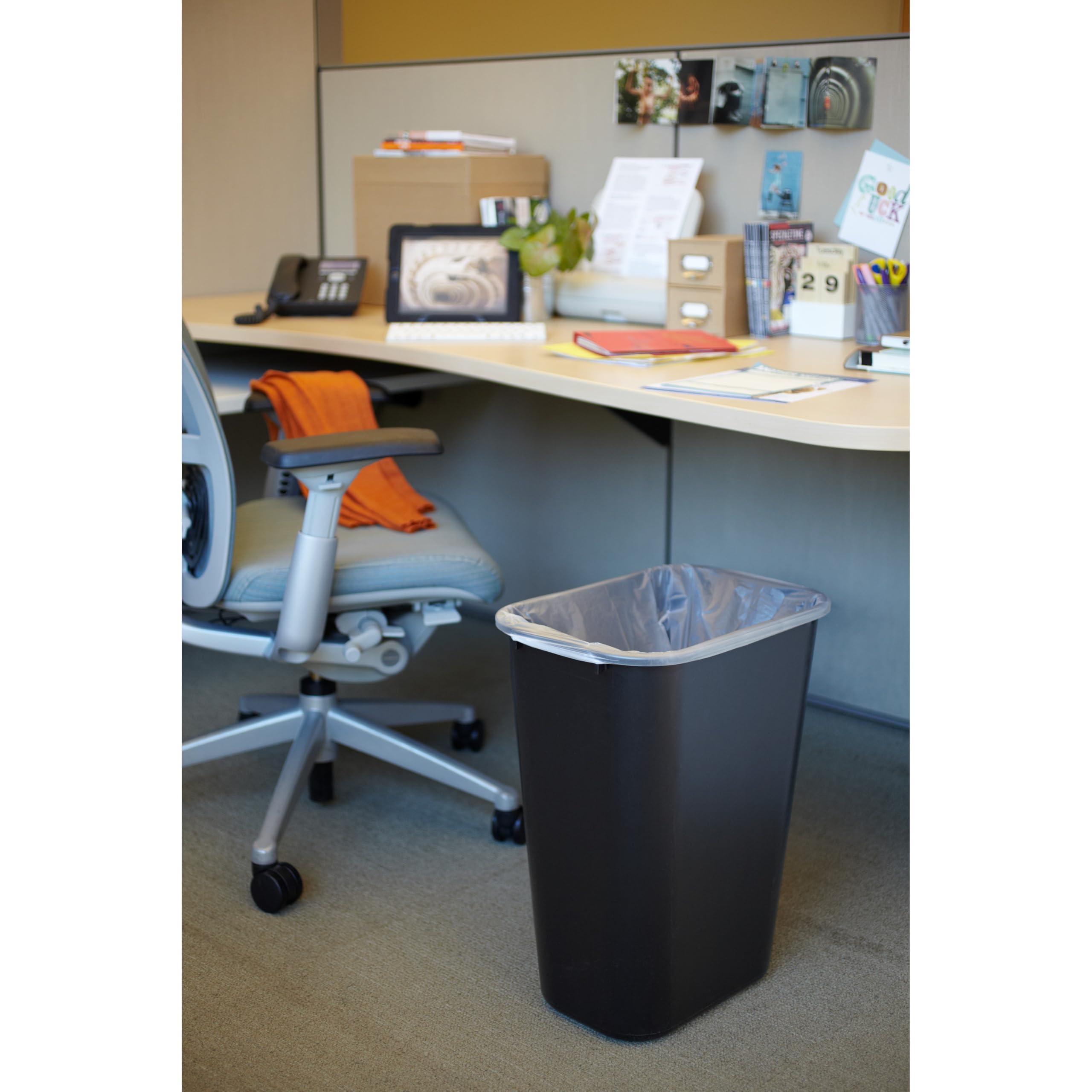 Rubbermaid Commercial Wastebasket Trash Container, 41QT/10.25 GAL, Plastic, Black, Stackable Trash Can for Bedroom/Bathroom/Office, Fits Under Desk/Sink/Cabinet - Image 4