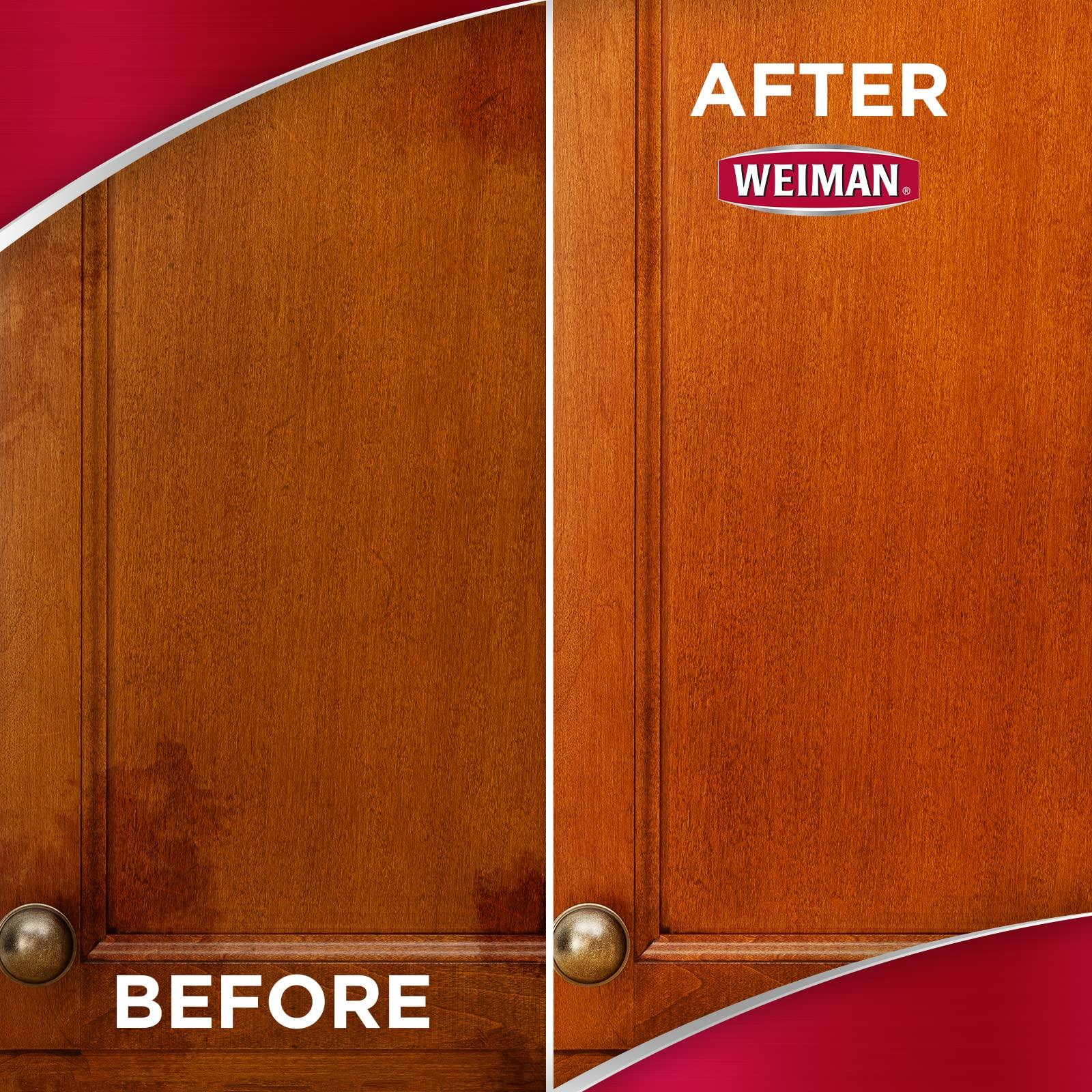 Weiman Cabinet and Wood Cleaner, Shine, Clean and Protect Spray - For Wood Cabinets, Furniture, Tables, Baseboards, Trim and more, 16 oz, 2 PACK with MicroFiber Towel - Image 4