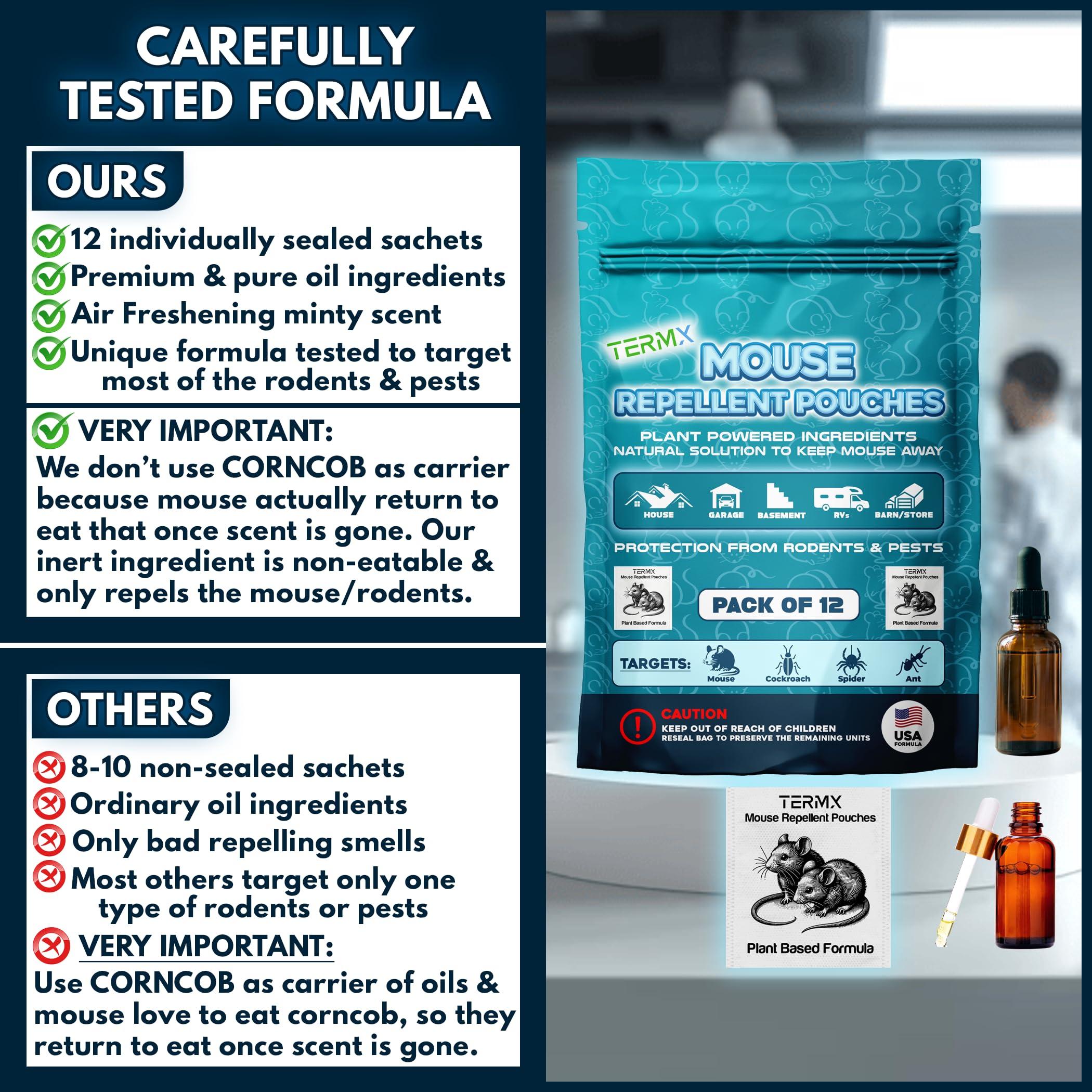Extra Strong 12Pack Vamoose Mouse Repellent Pouches Botanical Rodent Repellent Indoor Rat Deterrent Outdoor Vamoose Rodent-Repelling Pouches Mice Deterrents for Home Attic/Office/Shed/Barn/Storage/RV - Image 3