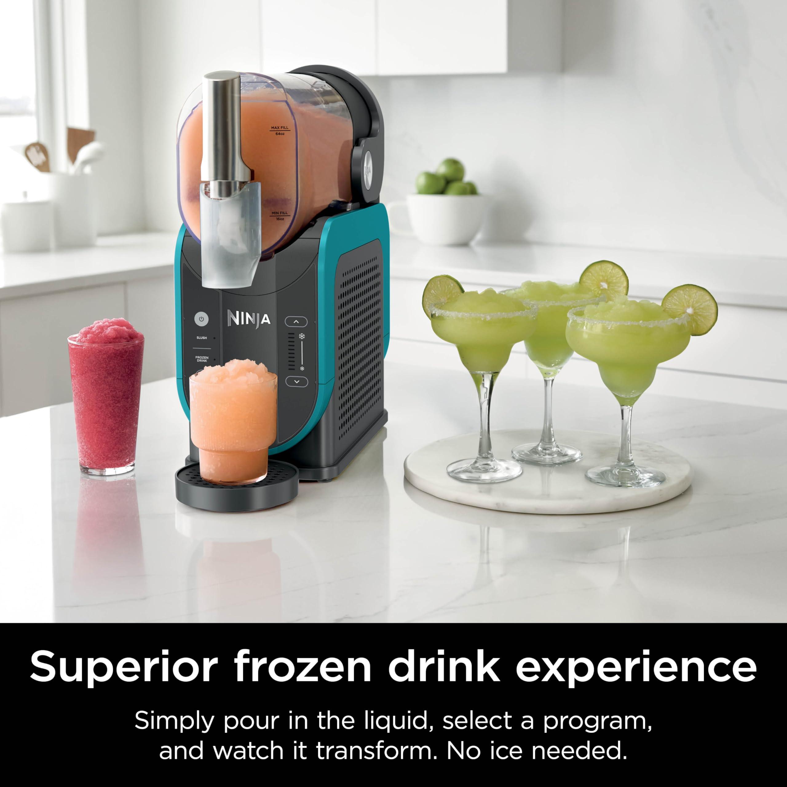 Ninja SLUSHi Professional Frozen Drink Maker with RapidChill Technology, 88 oz. Frozen Drink & Slushie Machine, 2 Preset Programs, Frozen Margaritas, and More, Premium Accents, Teal, FS299 - Image 3