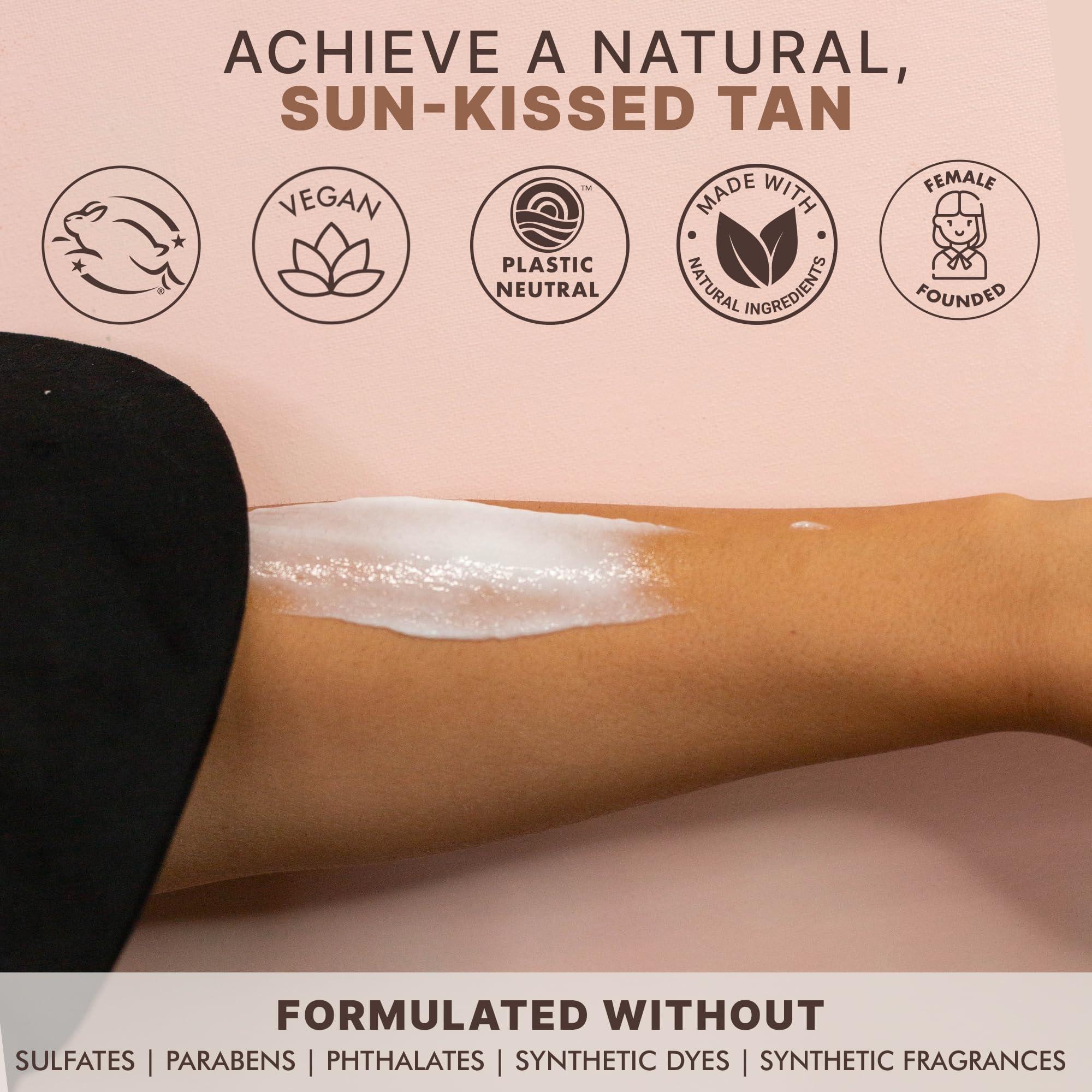 Beauty by Earth Self Tanner - USA Made with Natural & Organic Ingredients, Moisturizing Self Tanning Lotion with Aloe Vera & Coconut for a Natural Glow, Streak-Free Fake Tan, Medium to Dark - Image 6