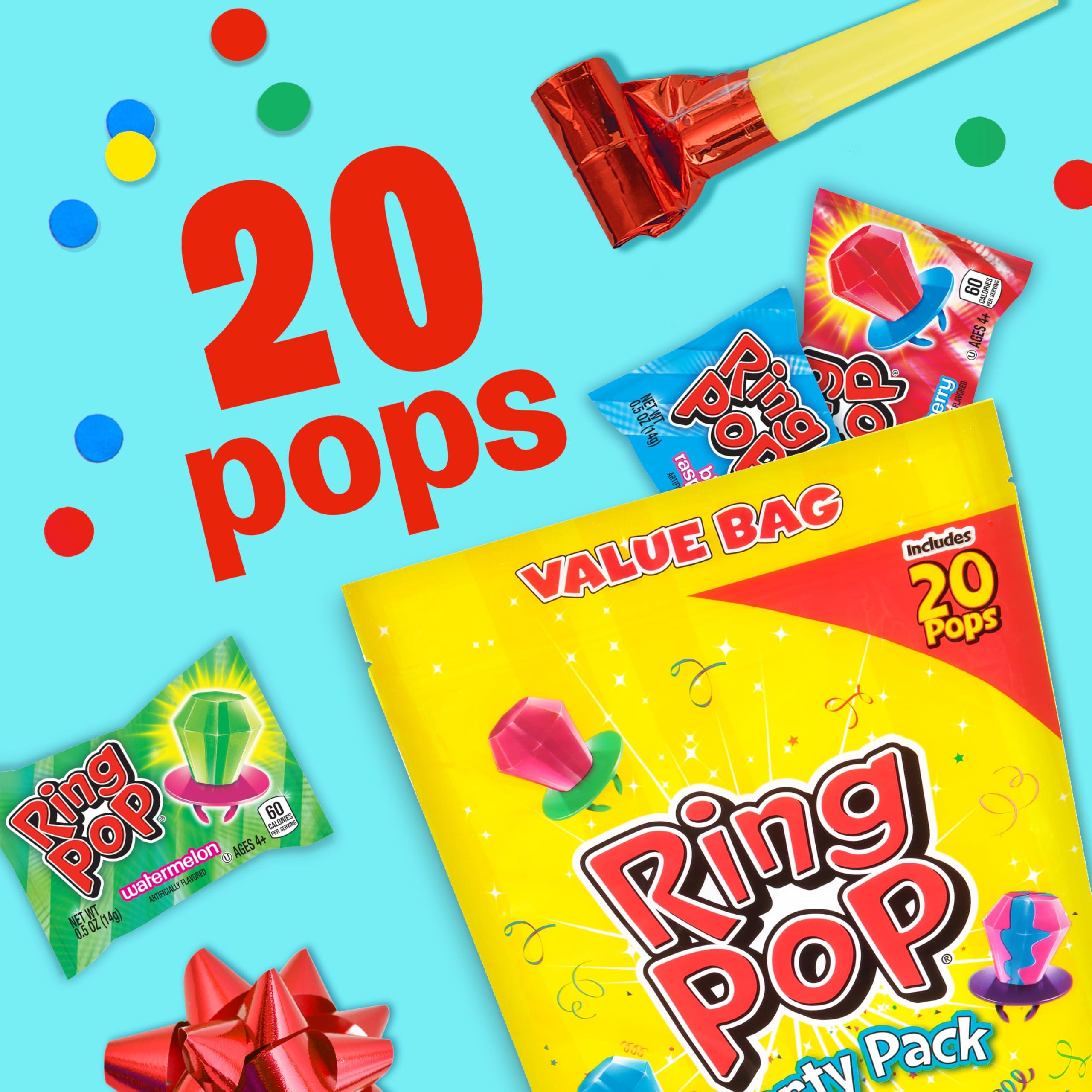 Ring Pop Lollipops - Bulk Candy Individually Wrapped Suckers Variety Party Pack- 20 Count w/ Assorted Flavors - Hard Candy for Party Favors, Kids & Goodie Bags - Image 3