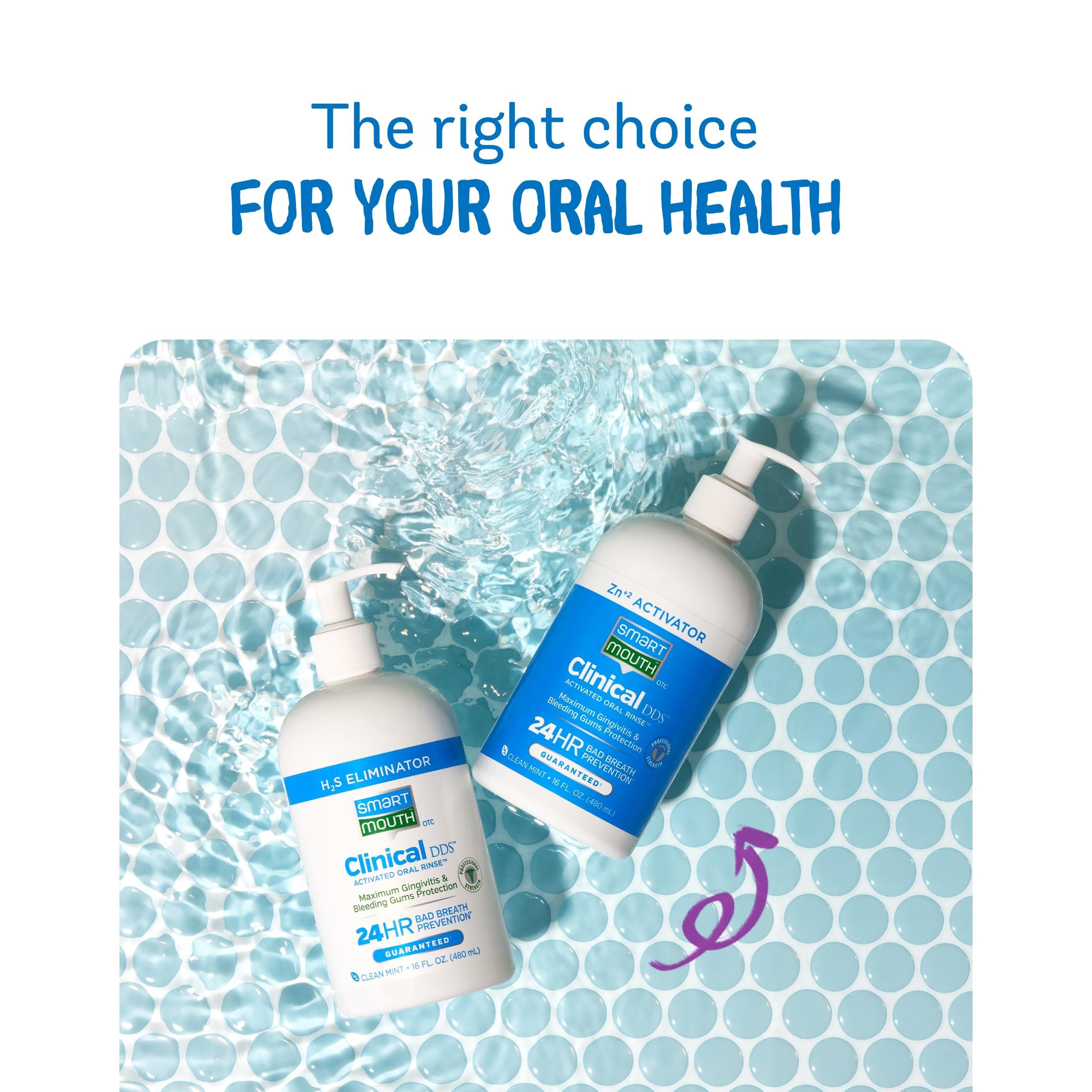 SmartMouth Clinical DDS 2-Bottle Activated Mouthwash with Pumps - Gum Health Support for Adults - 12-Hour Fresh Breath Mouthwash - Clean Mint Flavor, 32 fl oz (16 fl oz per Bottle) - Image 4