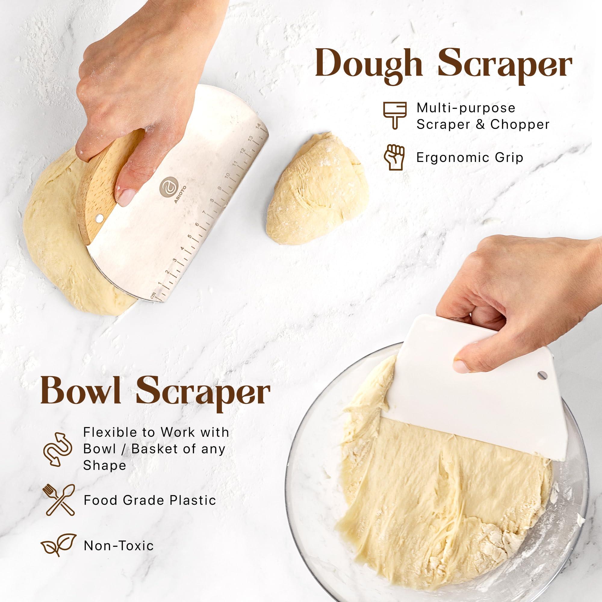 9" Round and 10" Oval Banneton Bread Proofing Baskets and Sourdough Bread Baking Supplies, A Complete Sourdough Kit with Bread Lame, Danish Whish, Bowl & Dough Scraper, 2 Bread Slings, and Baking Mat - Image 6