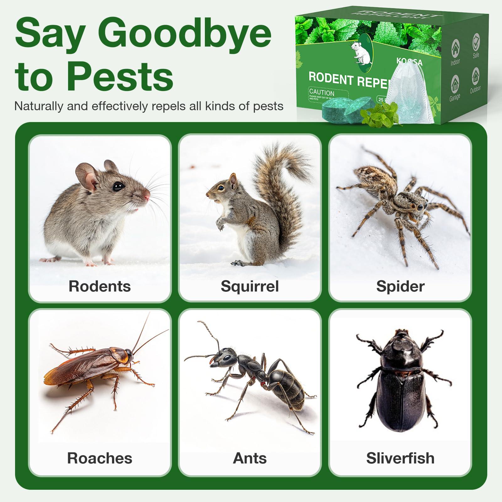 Mouse Rodent Repellent, 25 Pack Peppermint Oil Mouse Repellent Balls for Rats Mice Deterrent, Natural Mouse Traps for Indoor Outdoor Use, Keep Rodents Away from Garden and Home, Family & Pet Safe - Image 3