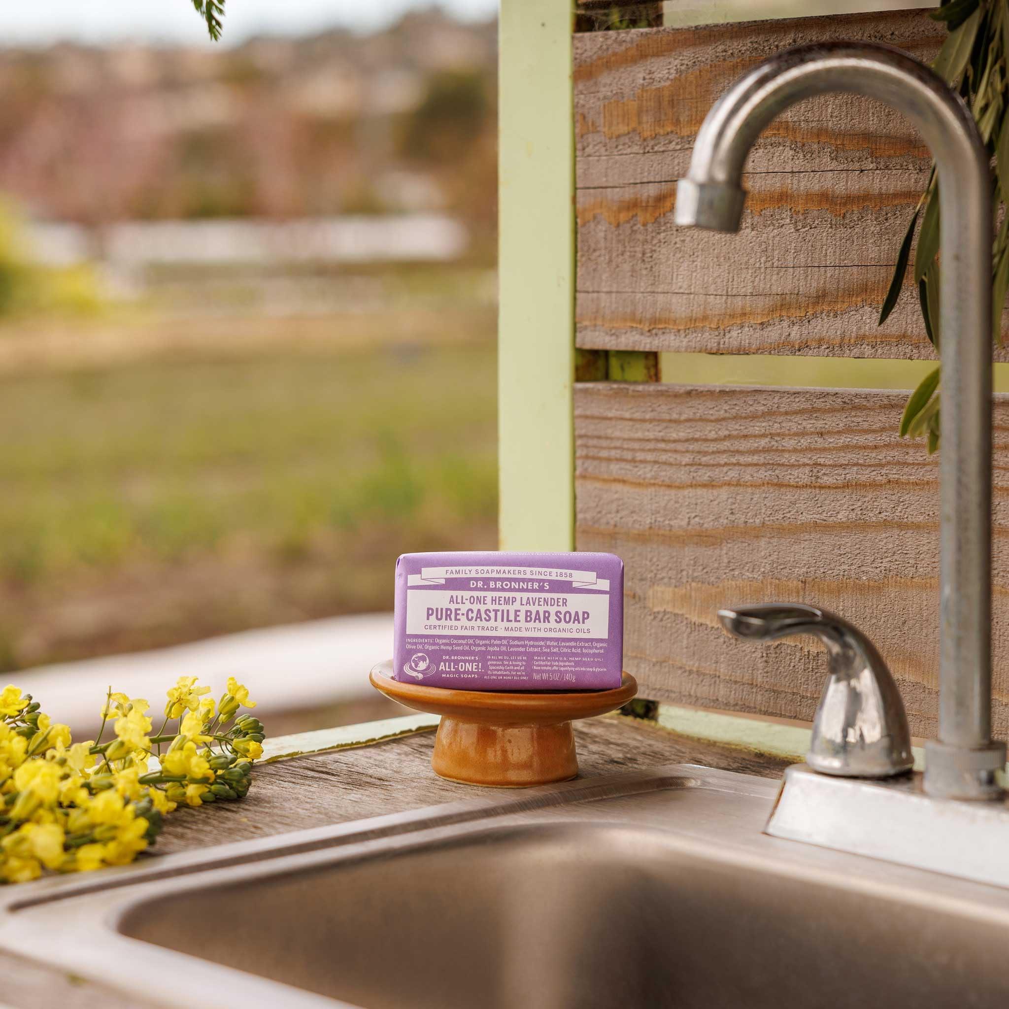 Dr. Bronner's Pure-Castile Bar Soap - Made with Regenerative Certified Organic Oils - For Face, Body, Hair- Gentle on Sensitive Skin - All Natural Soap Bar for Men & Women - Lavender, 2 pack, 10oz - Image 6