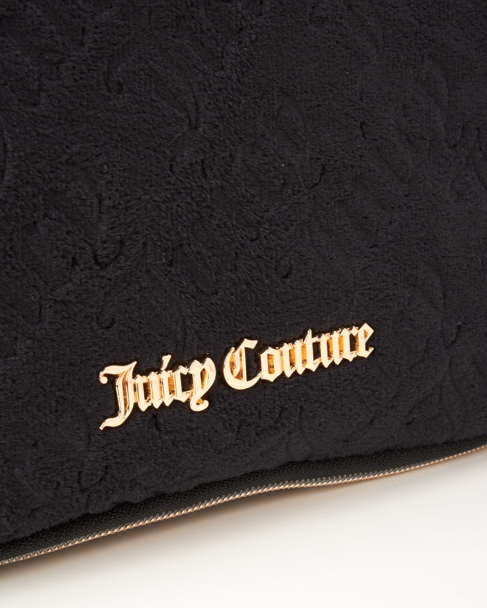 Juicy Couture Women's Cosmetics Bag - Hanging Travel Makeup and Toiletries Kit - Makeup Accessories Organizer Case with Hook, Size One Size, Black - Image 3