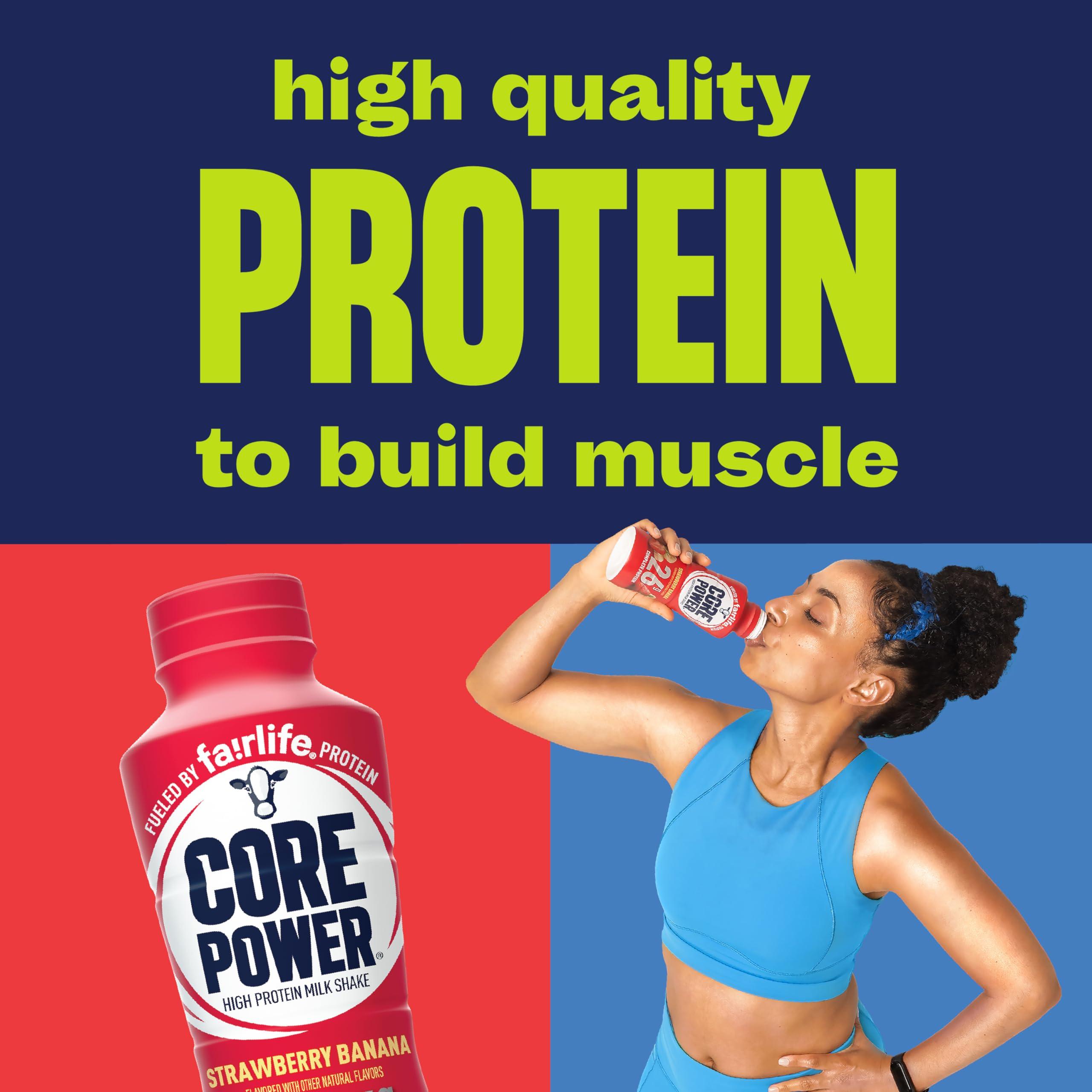 Core Power Protein Shake, Strawberry Banana, 26g Bottle, 14oz, 12 Pack - Image 3