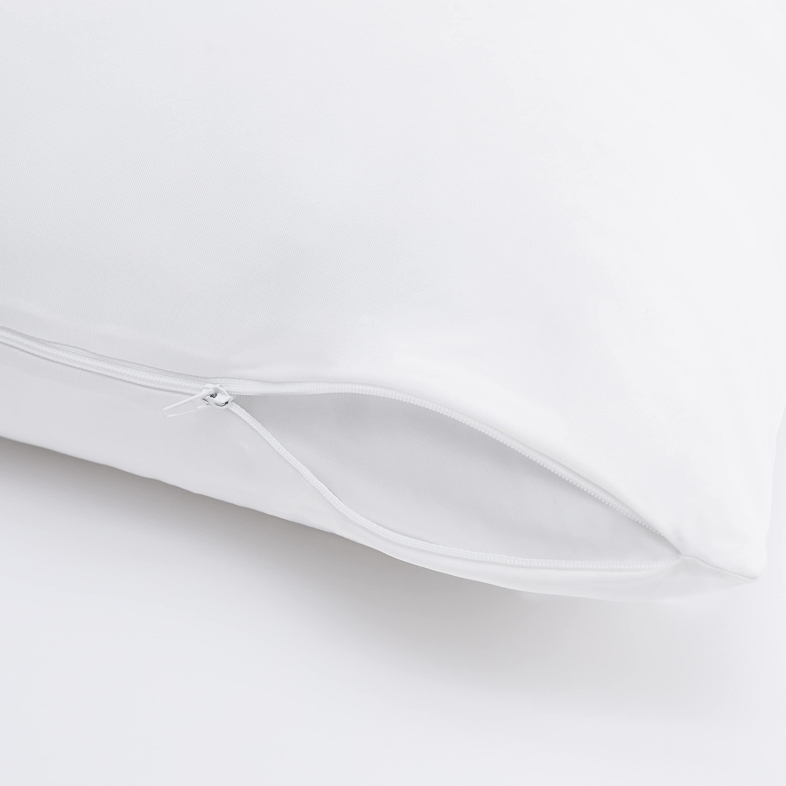 Serta Power Chill Cooling Pillow Protectors, Stain Resistant and Zippered Pillow Protector, Protects Pillow from Dust and Dirt (2 Pack), Standard/Queen, White - Image 3