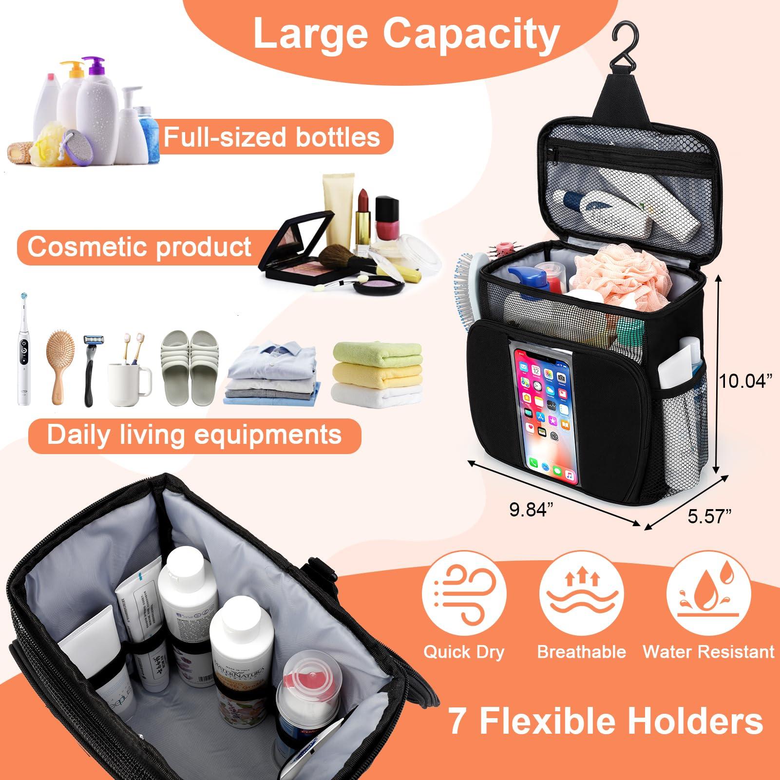 Dorm Room Essentials for Guys, Quick Dry Mesh Shower Caddy, Travel Toiletry Bag for Men and Women, Travel Cruise Ship Camping Essentials, Large Makeup Organizer for Full-Sized Toiletries Gifts for Men - Image 3