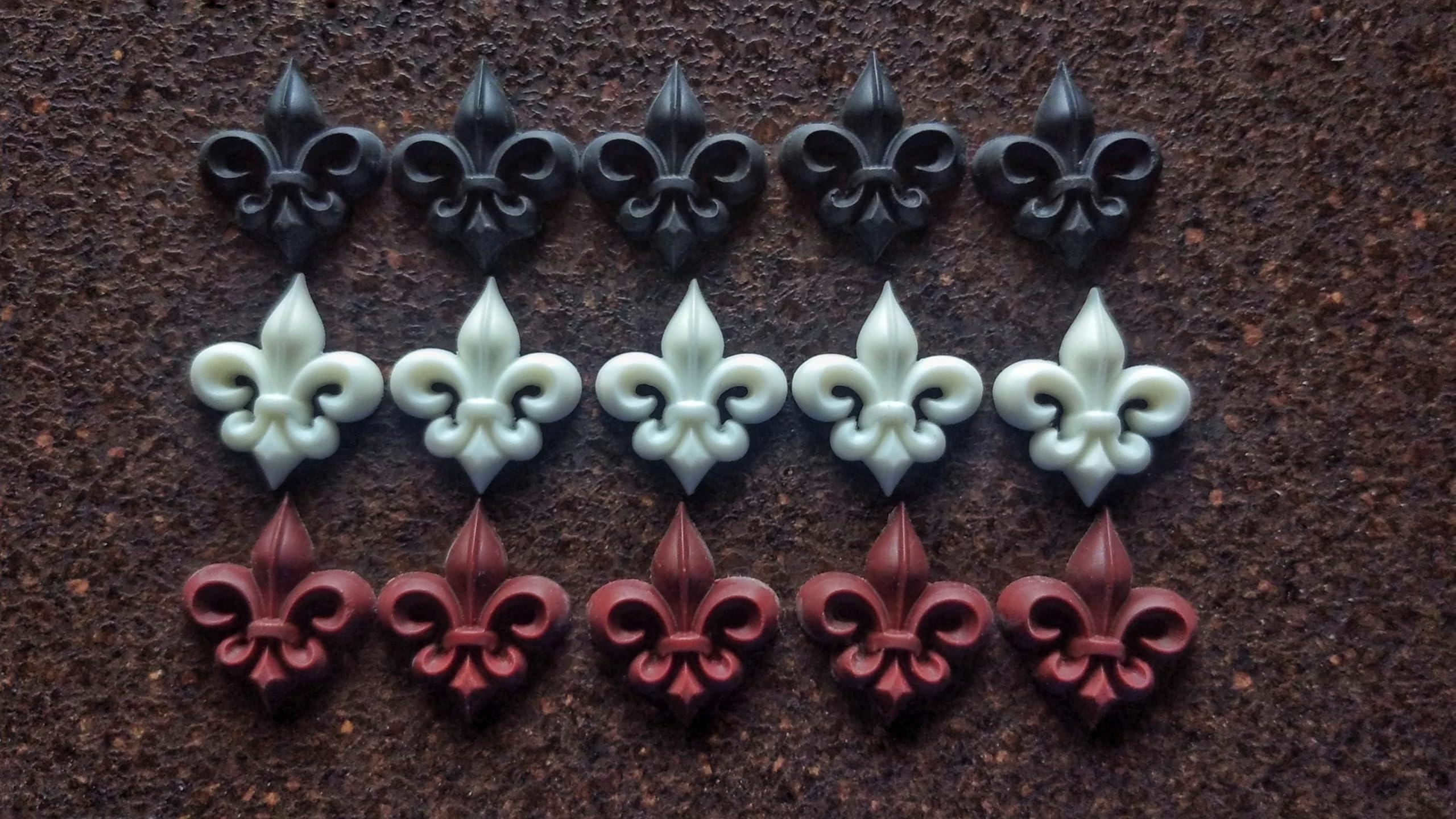 Silicone Mold Mini Fleur de Lis sets 5+5, mold for clay, mold for resin, Vintage element, Heraldic lilly overlays - Image 5