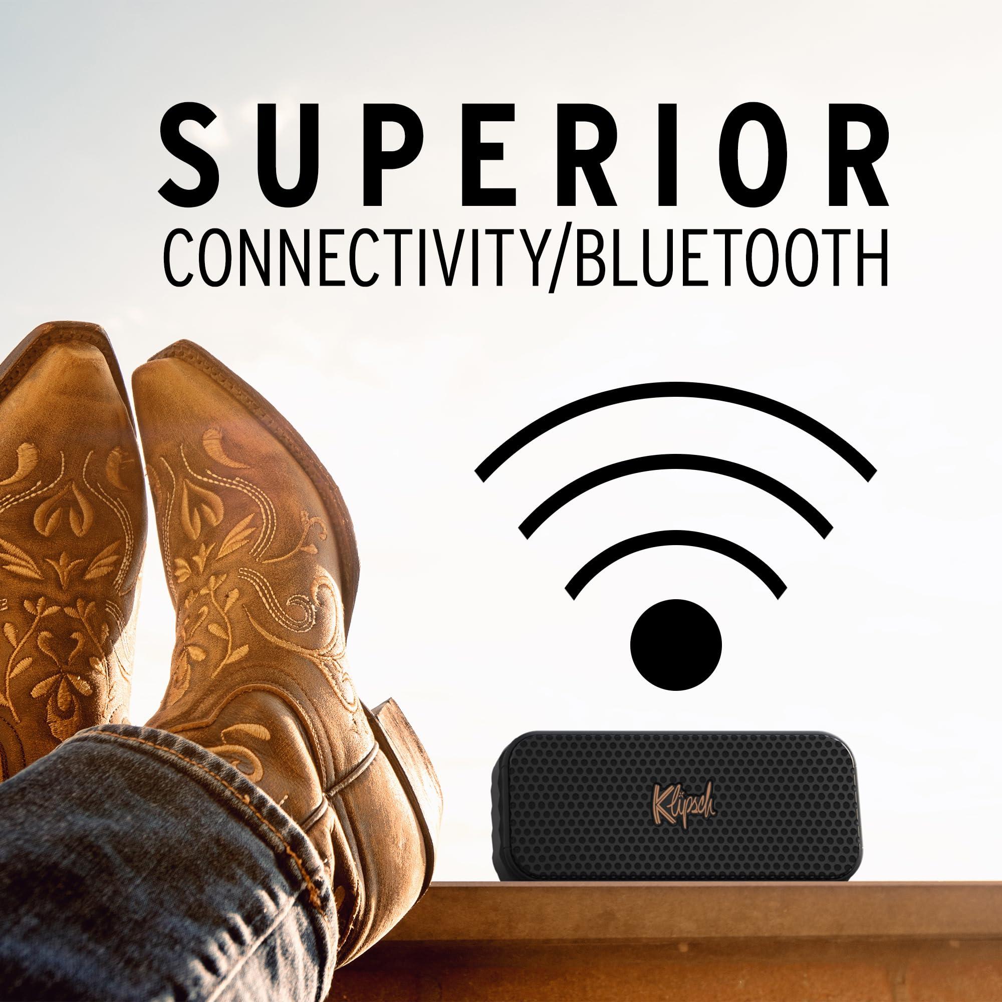 The Klipsch Nashville Portable Bluetooth Speaker with a 2.25" full range drivers for 360 degree audio, IP67 dust and waterproof rating, 24 hours of playtime for a premium live concert experience - Image 4