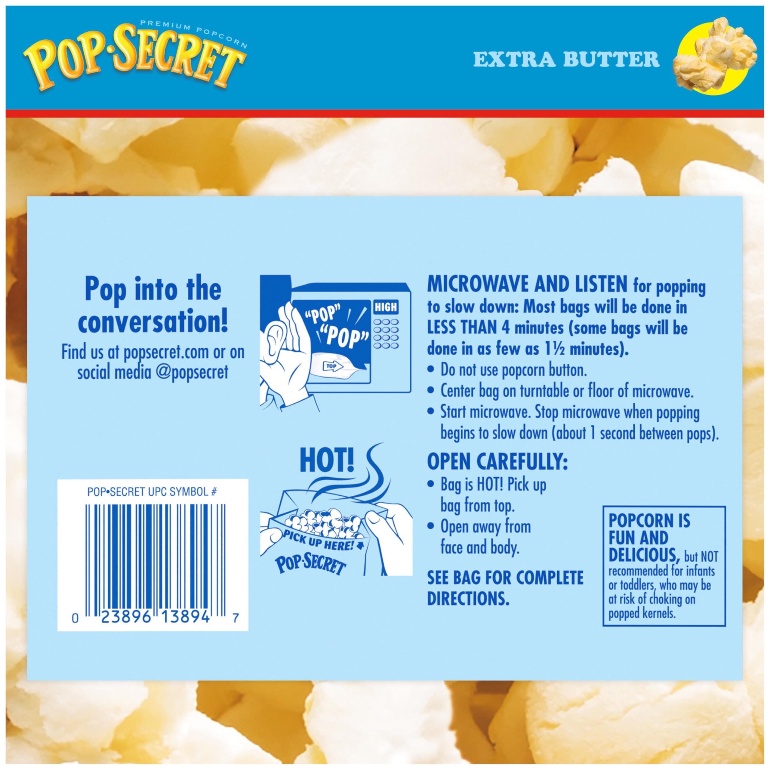 Pop Secret Popcorn, Extra Butter, 3.2 Oz Bags, 12 Ct - Image 7