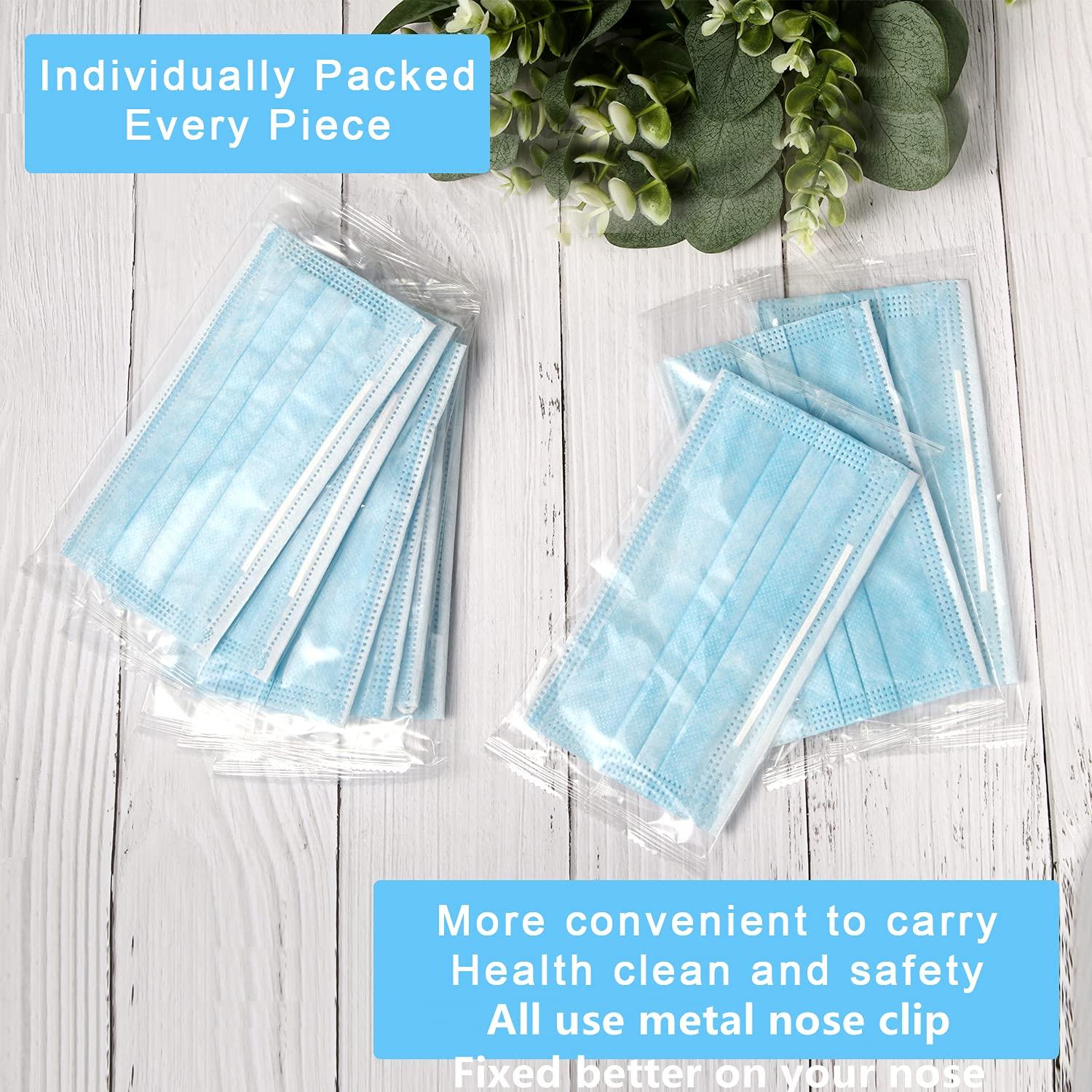 mystcare Disposable Face Mask 50 Pack Individually Packaged Wrapped Protection For Adults 3-layer Filter Safety Face Masks - Image 2