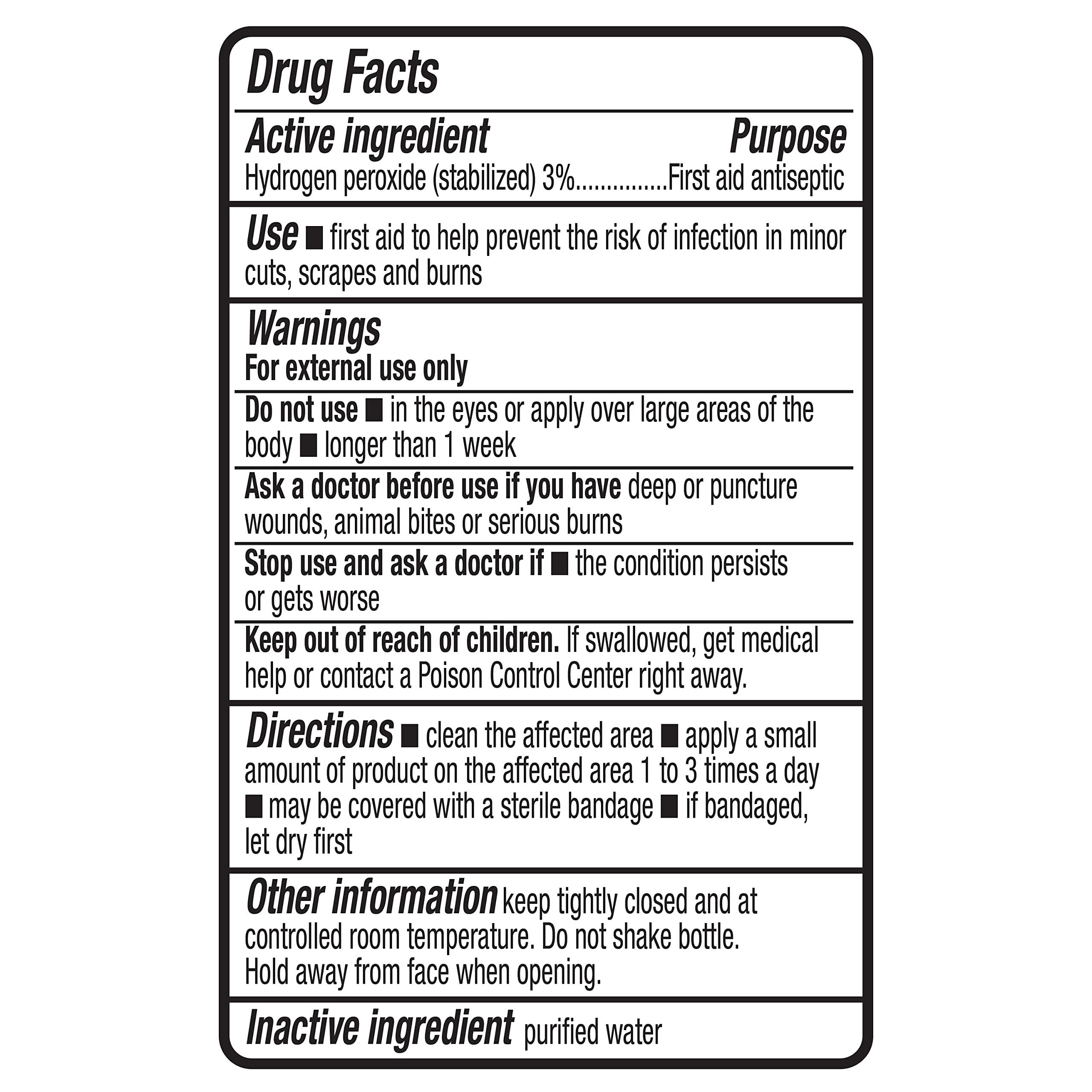 Amazon Basics Hydrogen Peroxide Topical Solution USP, First Aid Antiseptic for Cuts, Scrapes and Wound Disinfection, Pack of 1, 32 fl oz - Image 4