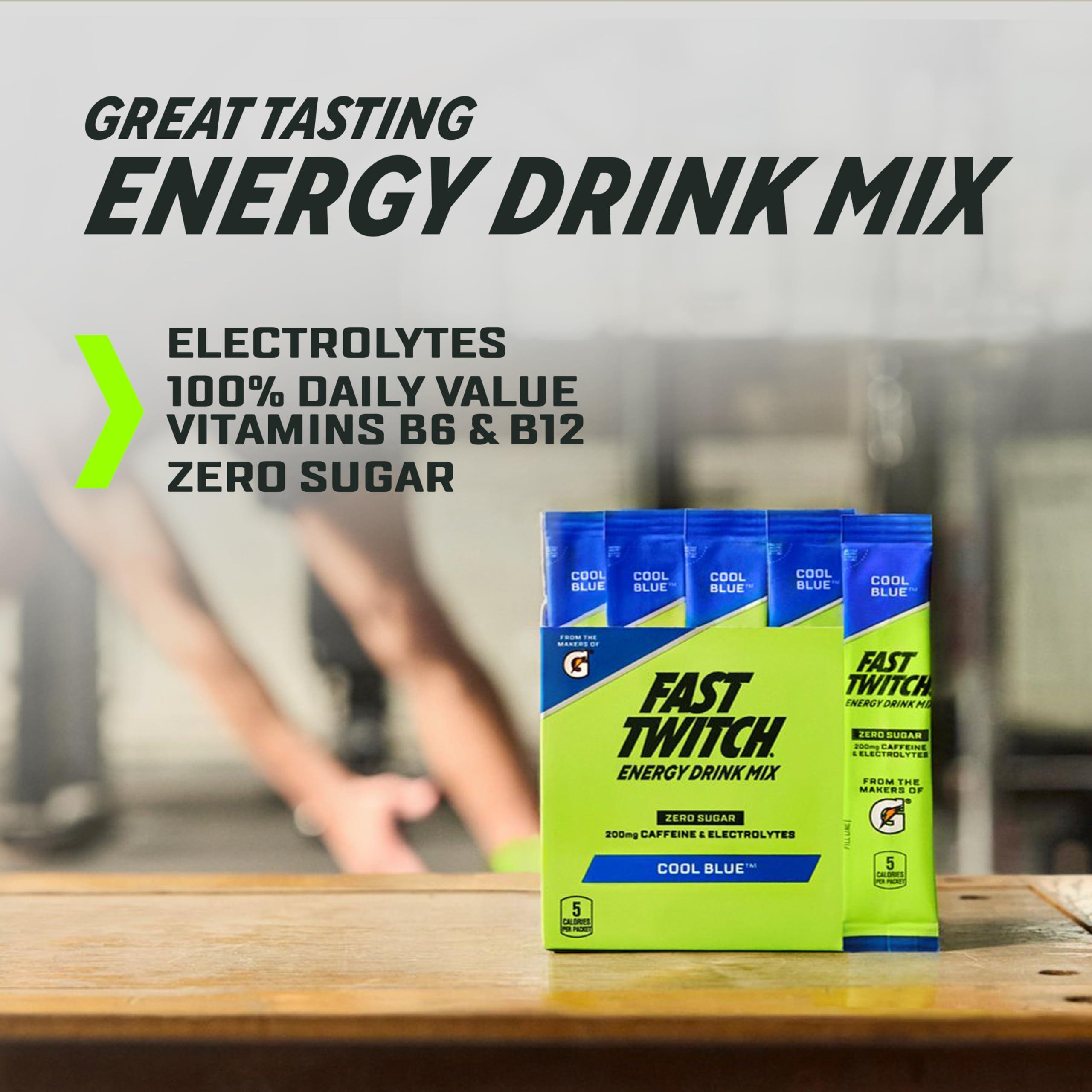 Fast Twitch Energy Drink Mix from Gatorade Powder Sticks, Glacier Freeze, 0.08oz Individual Packets,10 Pack, Zero Sugar, Caffeine, Electrolytes - Image 4