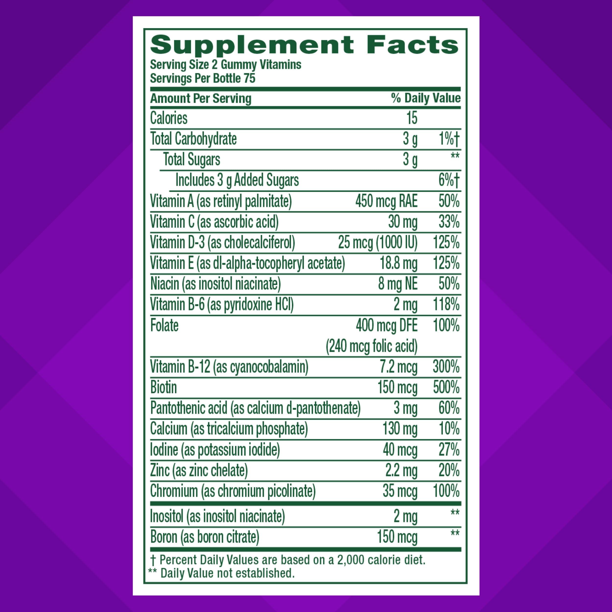 Vitafusion Womens Multivitamin Gummies, Berry Flavored Daily Vitamins for Women with Vitamins A, C, D, E, B-6 and B-12, 150 Count, 75 Day Supply, 150 Count - Image 4