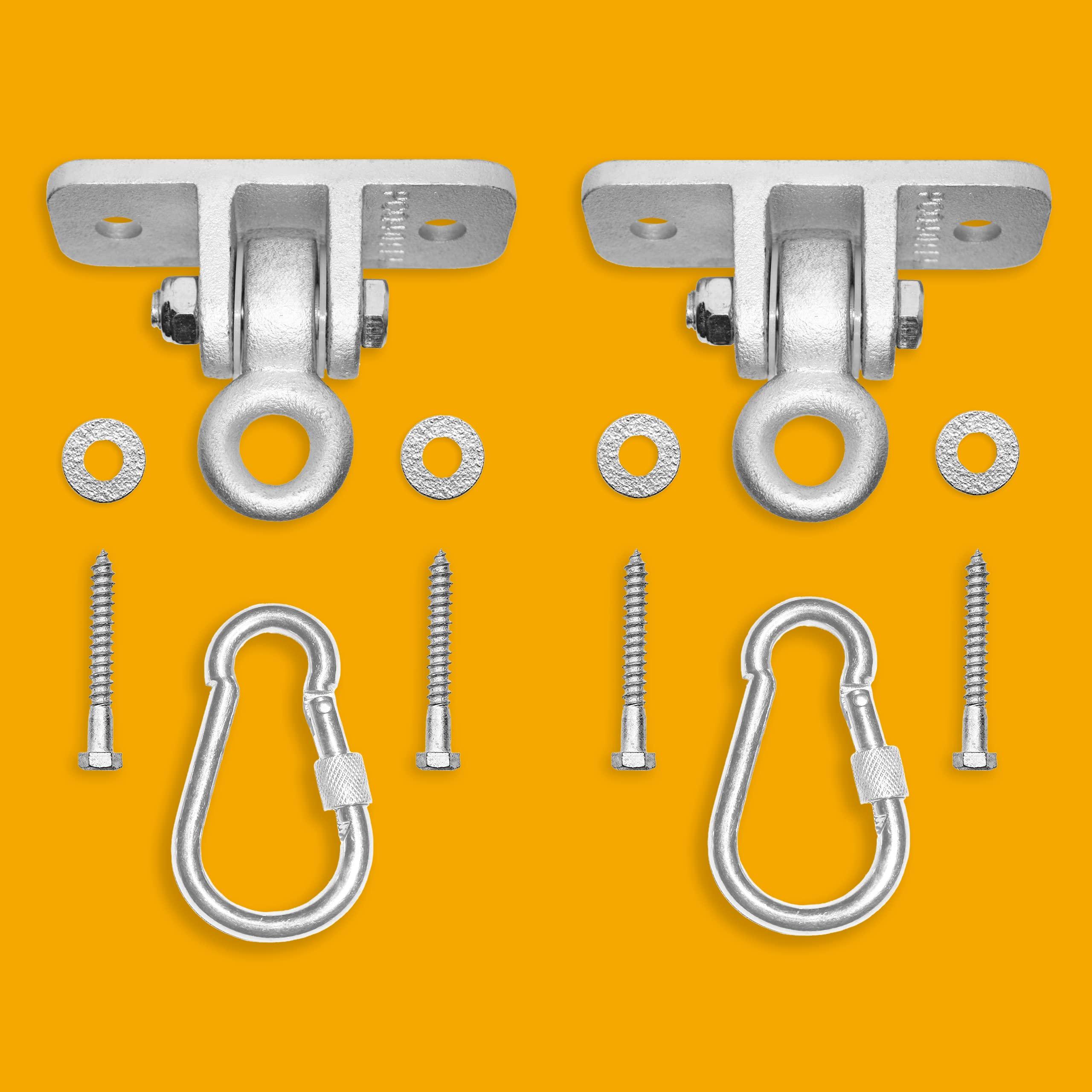 Jungle Gym Kingdom Swing Set Hangers - 2 Heavy Duty Brackets with Locking Snap Hooks for Porch, Patio, Playground - Indoor/Outdoor Hardware & Accessories - Image 8