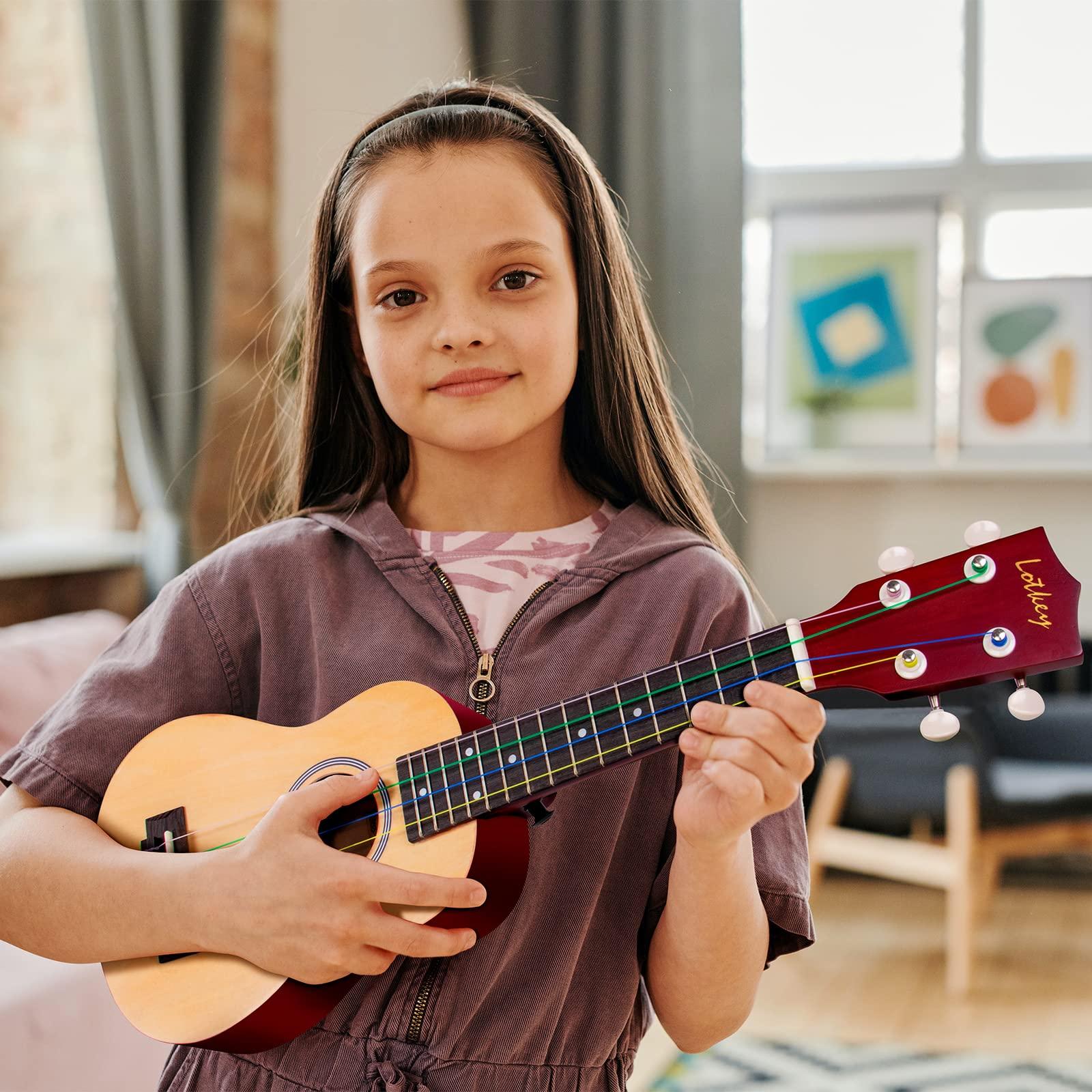 Ukulele, Soprano 21 Inch Ukelele Lotkey Ukeleles for Beginners Rainbow String Kit (Ukalalee Strap Cloth Tuner Bag Picks Manual) (basswood) - Image 6