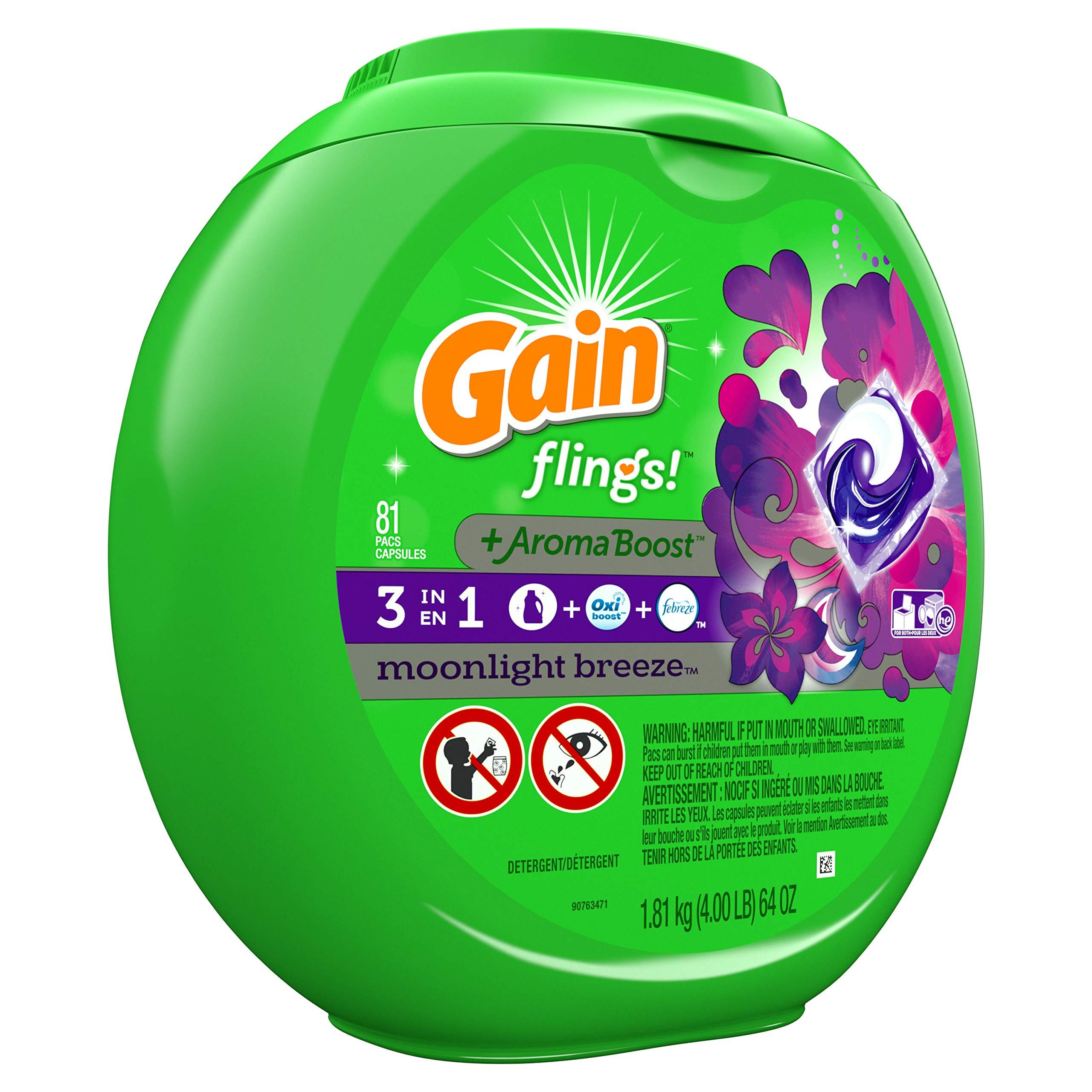 Gain flings! Laundry Detergent Soap Pods, High Efficiency (HE), Moonlight Breeze Scent, 81 Count - Packaging May Vary - Image 9