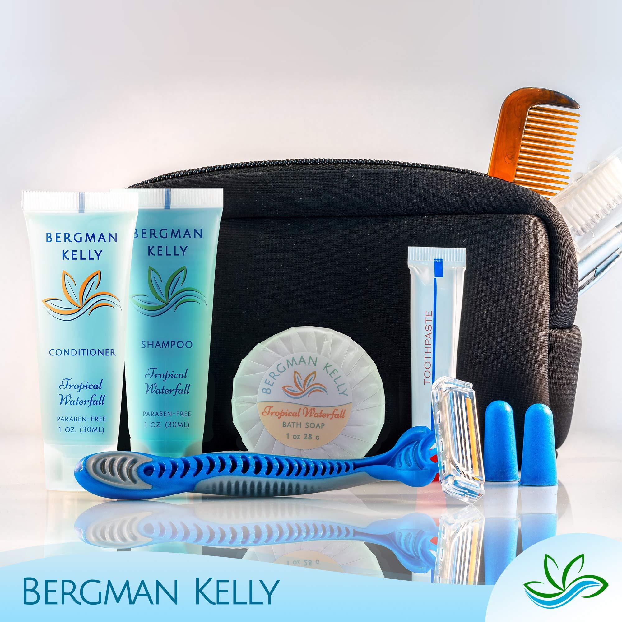 BERGMAN KELLY Round Soap Bars, 2in1 Shampoo & Conditioner 2-Piece Set (Tropical Waterfall, 1 oz each, 100 pc), Delight Your Guests with Revitalizing & Refreshing Sanitary Toiletries & Hotel Amenities - Image 7