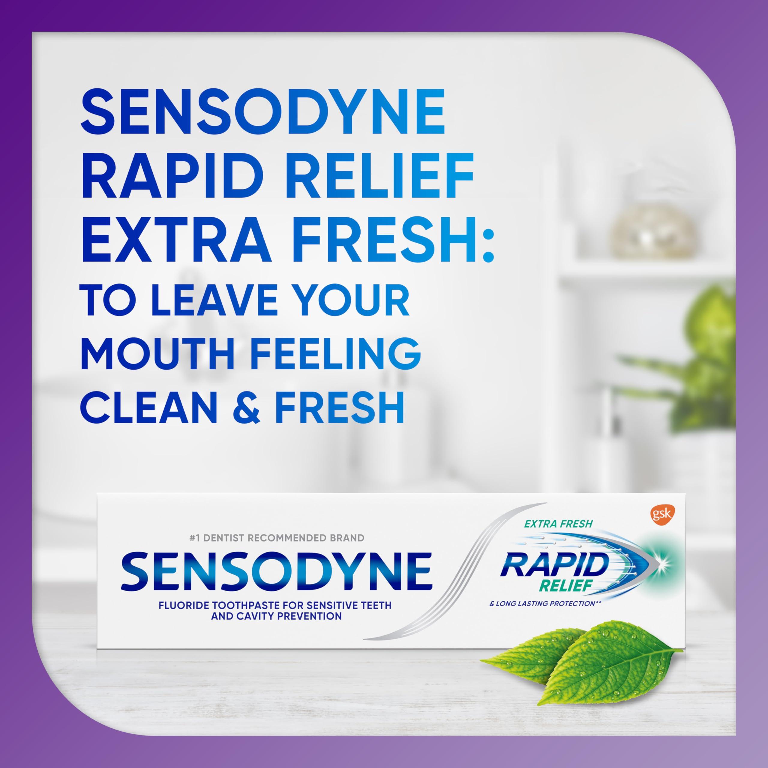 Sensodyne Rapid Relief Sensitive Toothpaste, Cavity Prevention and Sensitive Teeth Treatment - 3.4 Ounces - Image 4