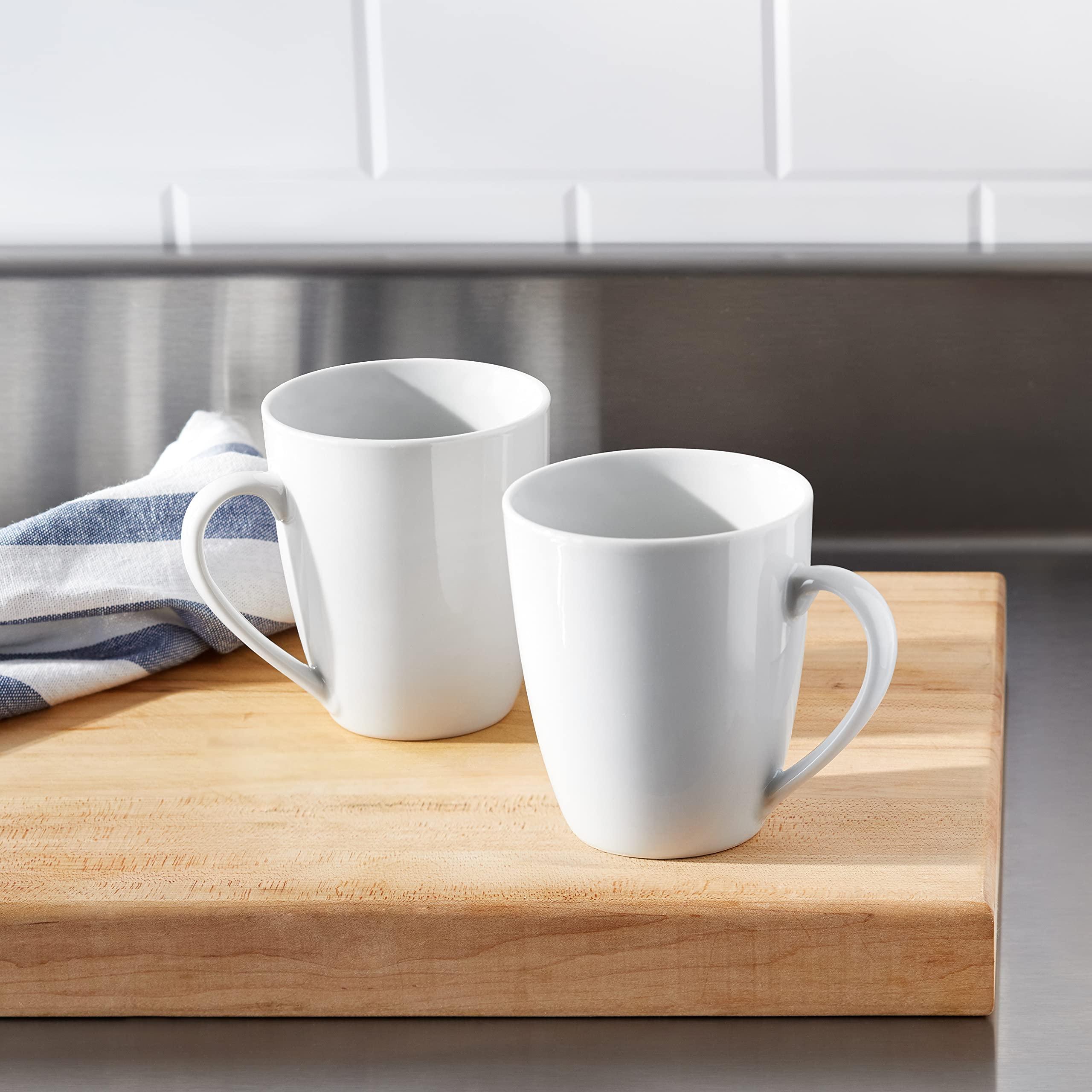 Amazon Basics Porcelain, 12 oz Coffee Mug Set, 12 Count, White (Previously AmazonCommercial brand) - Image 5