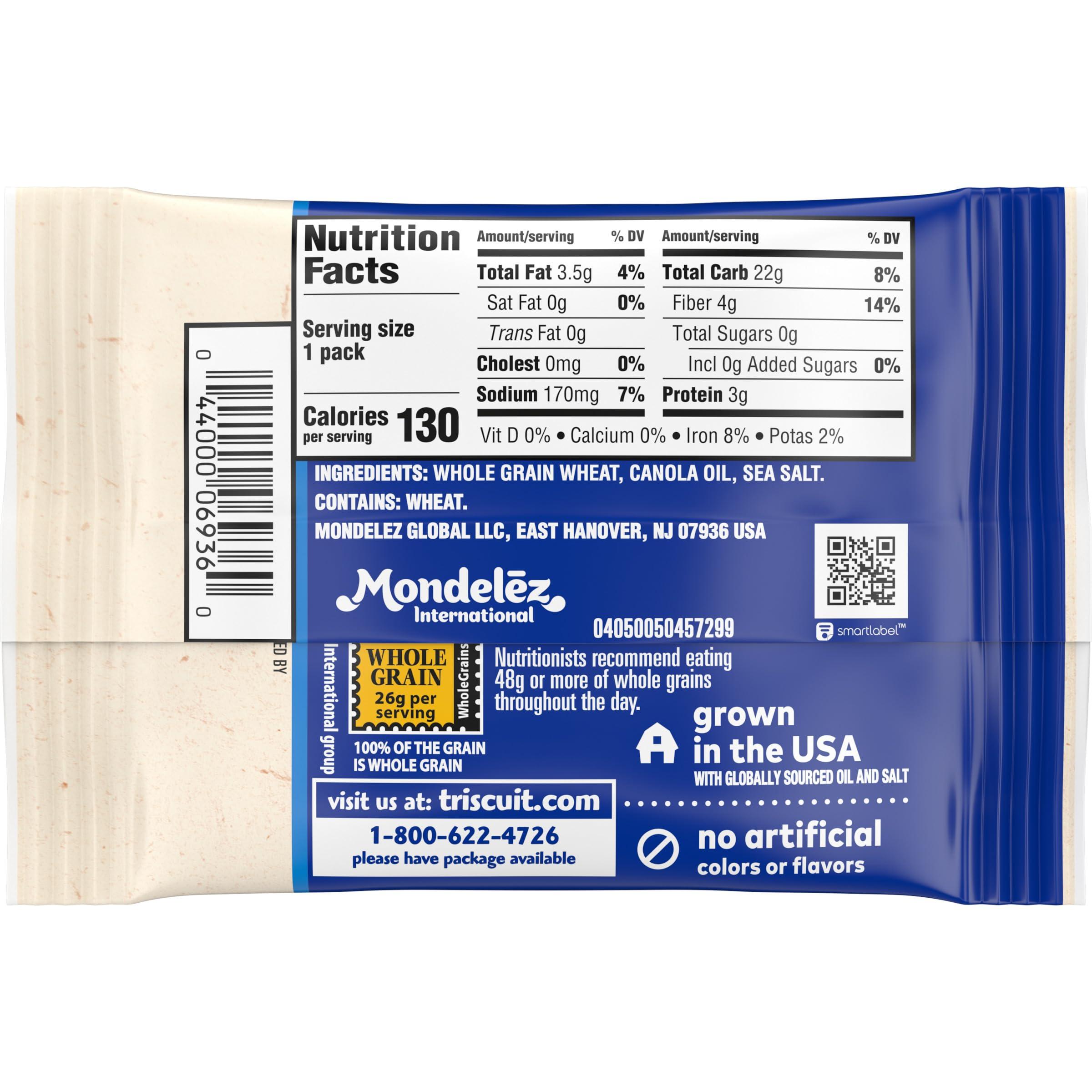 Triscuit Minis Original Whole Grain Wheat Crackers, Vegan Crackers, Bulk Lunch Snacks, 20 Snack Packs - Image 2
