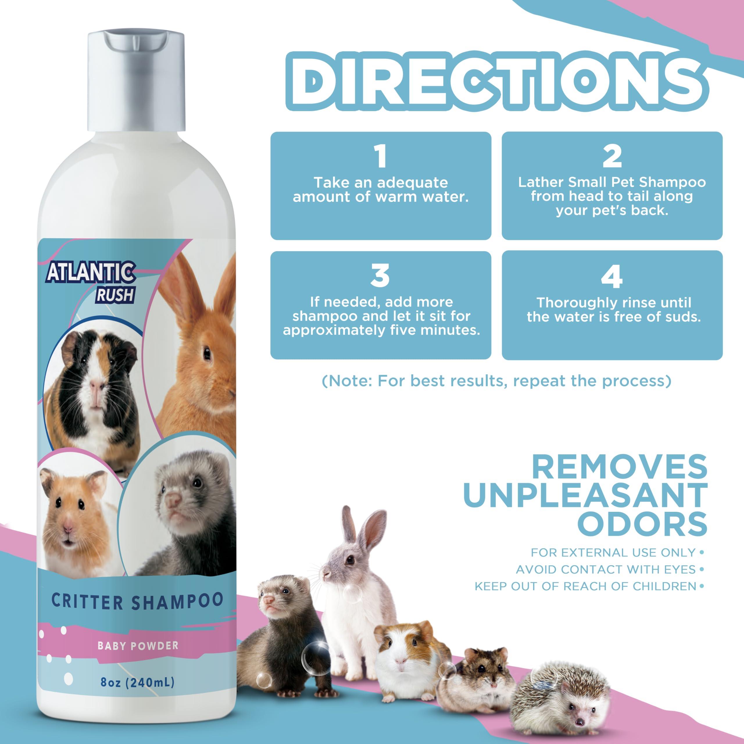 Critter Shampoo for Small Pets - 8oz Small Animal Baby Powder Scented Shampoo - Pet Shampoo for Small Critters Including Ferrets, Guinea Pigs, Rabbits, Hedgehogs, Hamsters & Sugar Gliders - Image 3