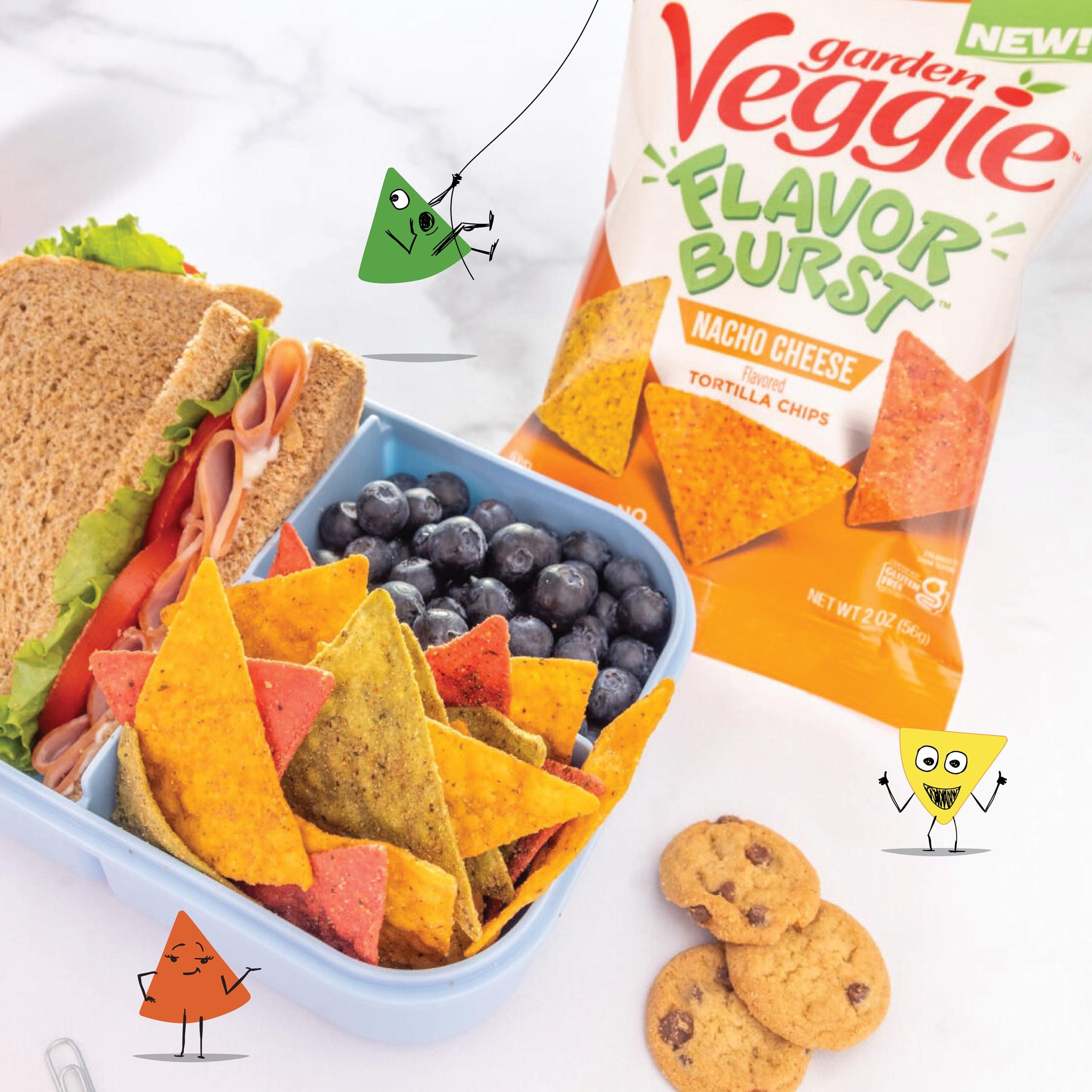 Sensible Portions Garden Veggie Flavor Burst Tortilla Chips, Nacho, 6 Oz - Image 4