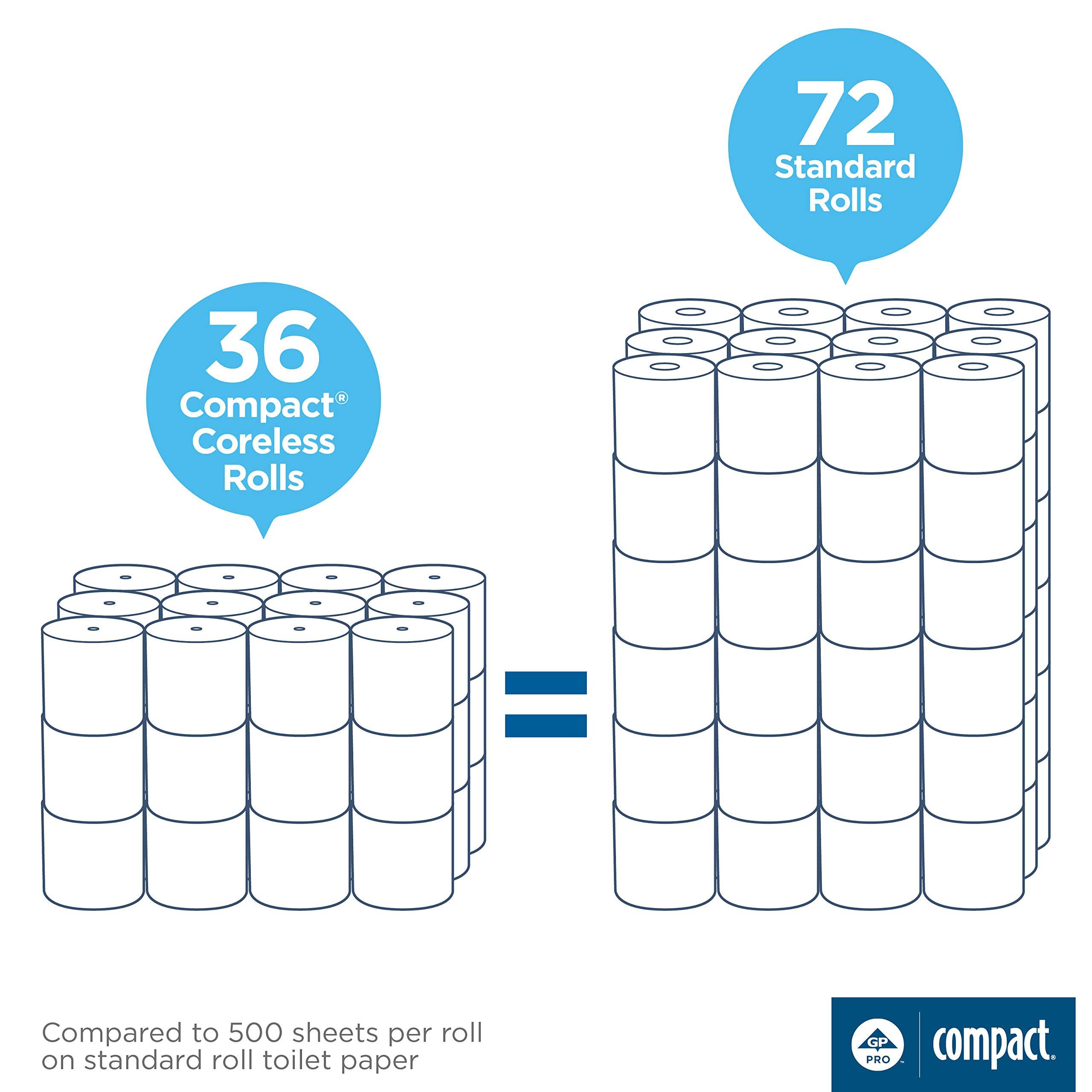 COMPACT® CORELESS 2-PLY RECYCLED TOILET PAPER BY GP PRO (GEORGIA-PACIFIC), 36 ROLLS PER PACKAGE - Image 8