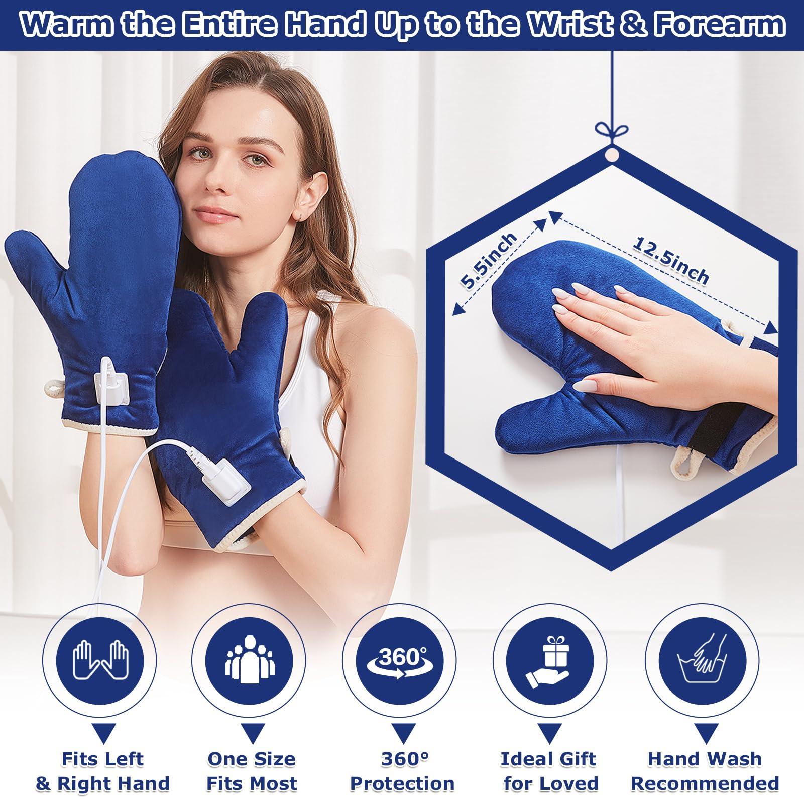CAMECO Heating Pad for Hands & Fingers & Wrists, 86℉ - 158℉ Heated Arthritis Gloves for Women Men Pain Relief, 30s Fast Heating Electric Hand Warmers Mittens for Carpal Tunnel, Auto Shut Off - Image 4
