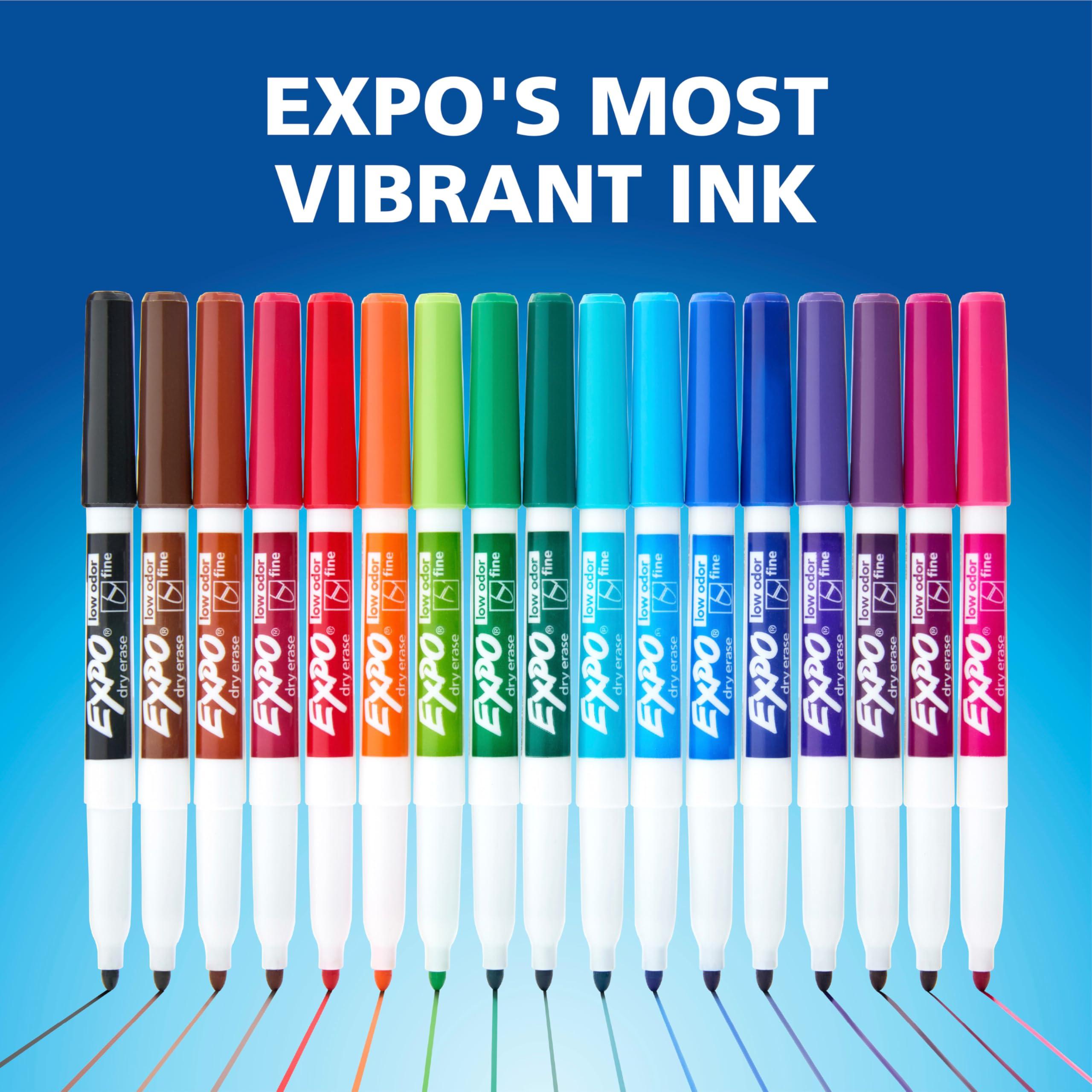 EXPO Fine Tip Dry Erase Markers Low Odor Black Ink 36-Count Set Ideal for Classroom Office and Home Use - Image 7