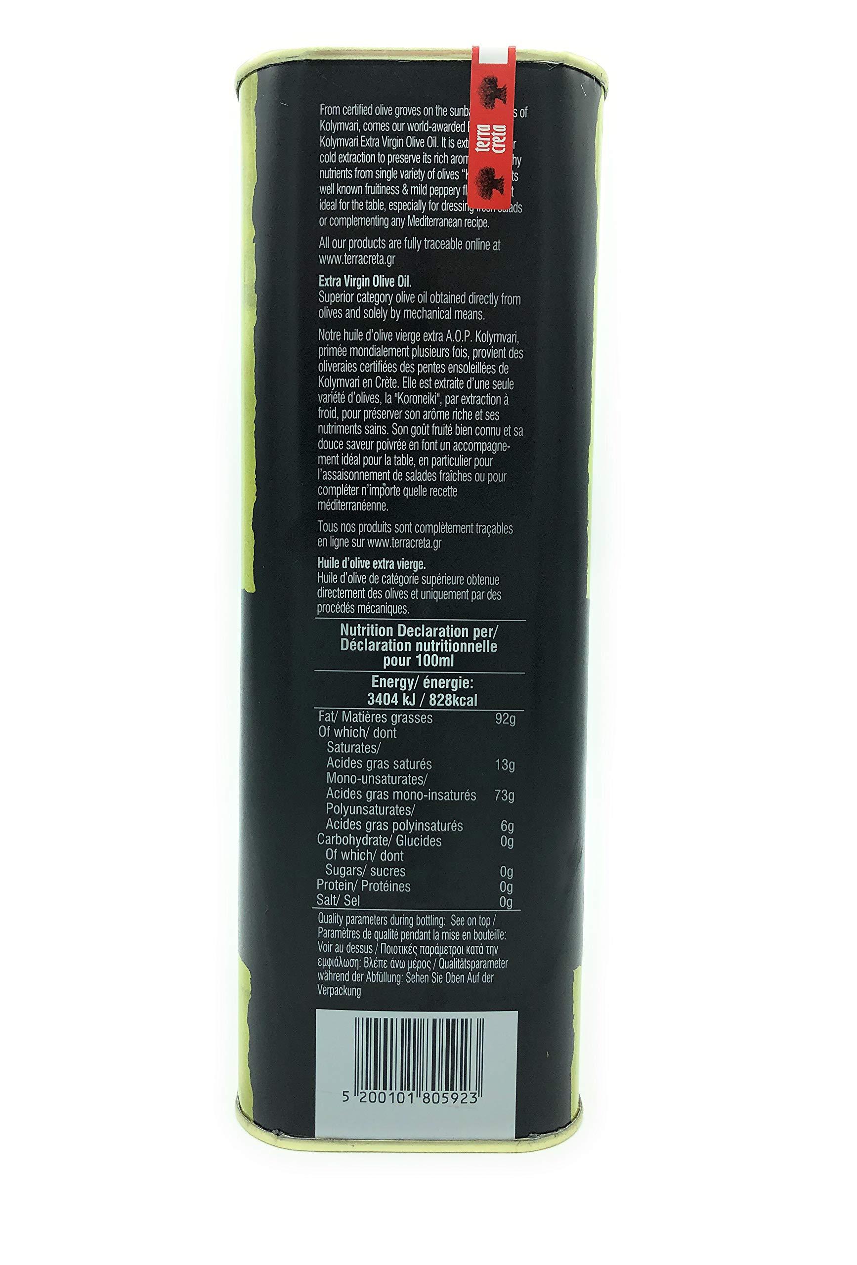 Terra Creta | Award Winning | Kolymvari Estates | 100% Pure Greek Olive Oil | Cold Extracted | Protective Designation of Origin | 3Ltr - (101.4 fl.oz) Tin - Image 4
