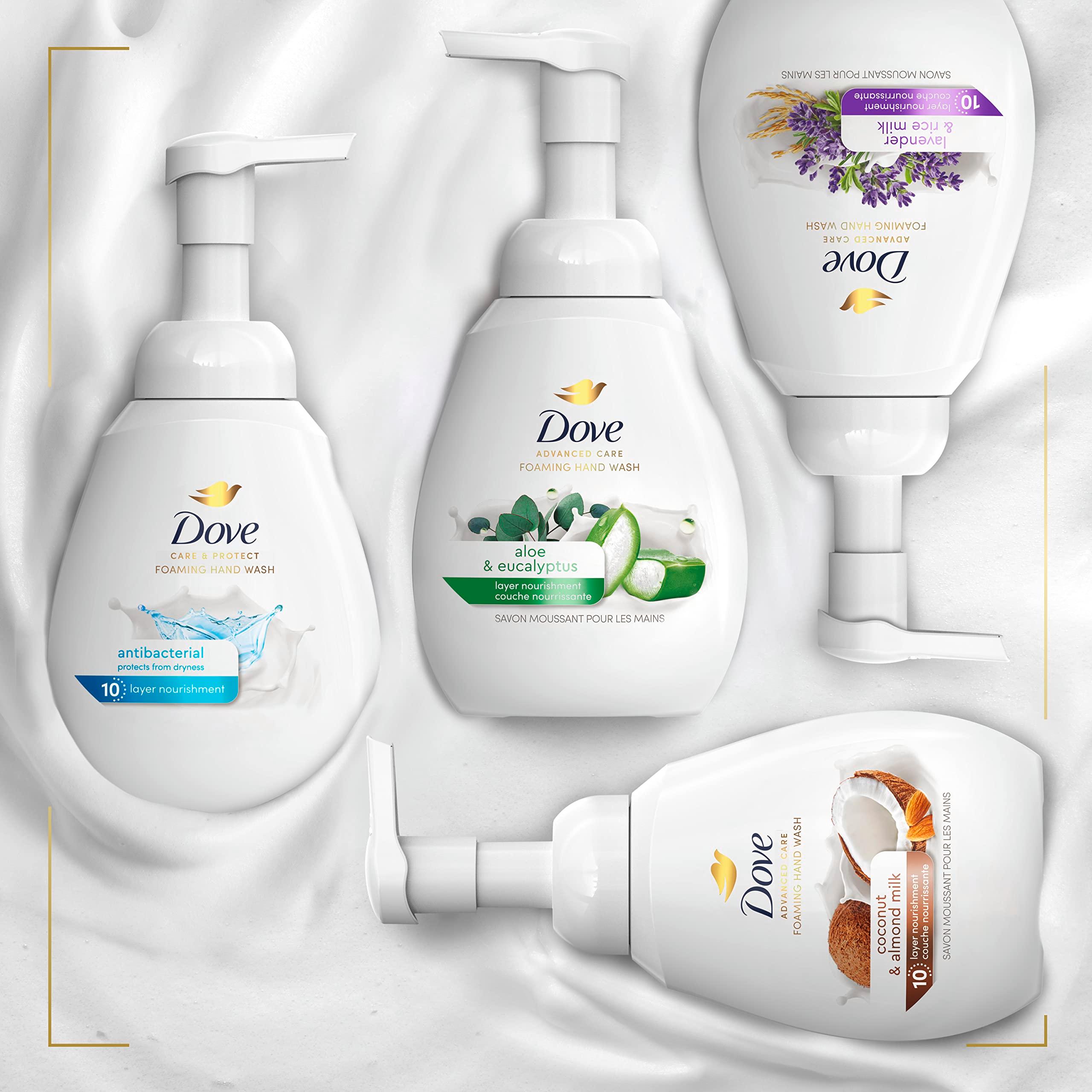 Dove Foaming Hand Wash 4 Count Aloe & Eucalyptus Protects Skin from Dryness, More Moisturizers than the Leading Ordinary Hand Soap, 10.1 oz - Image 8