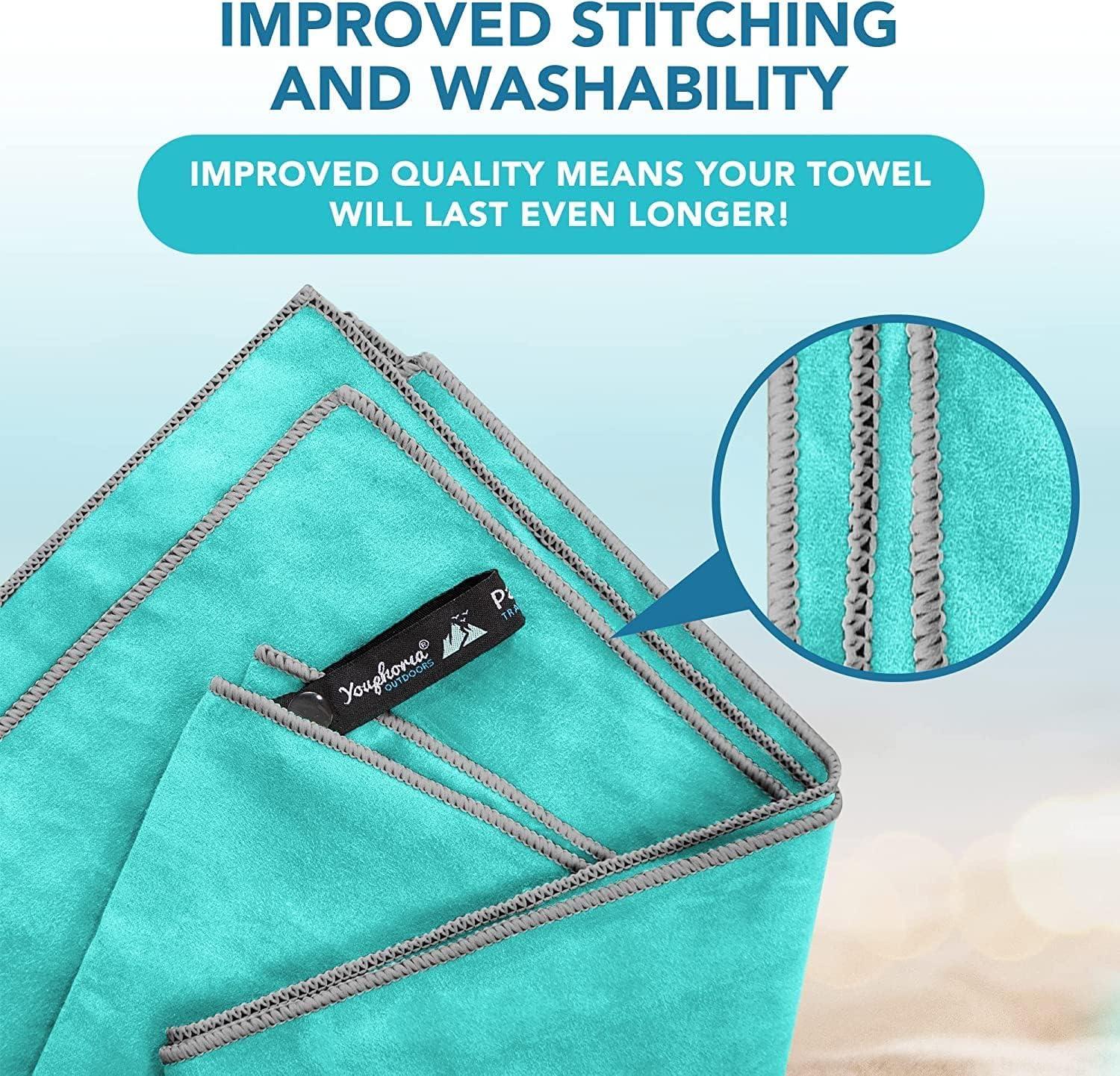 Youphoria Microfiber Travel Towel Fast Drying Lightweight - Quick Dry Towel for Camping, Beach, Backpacking, Hiking & Sport - Image 7