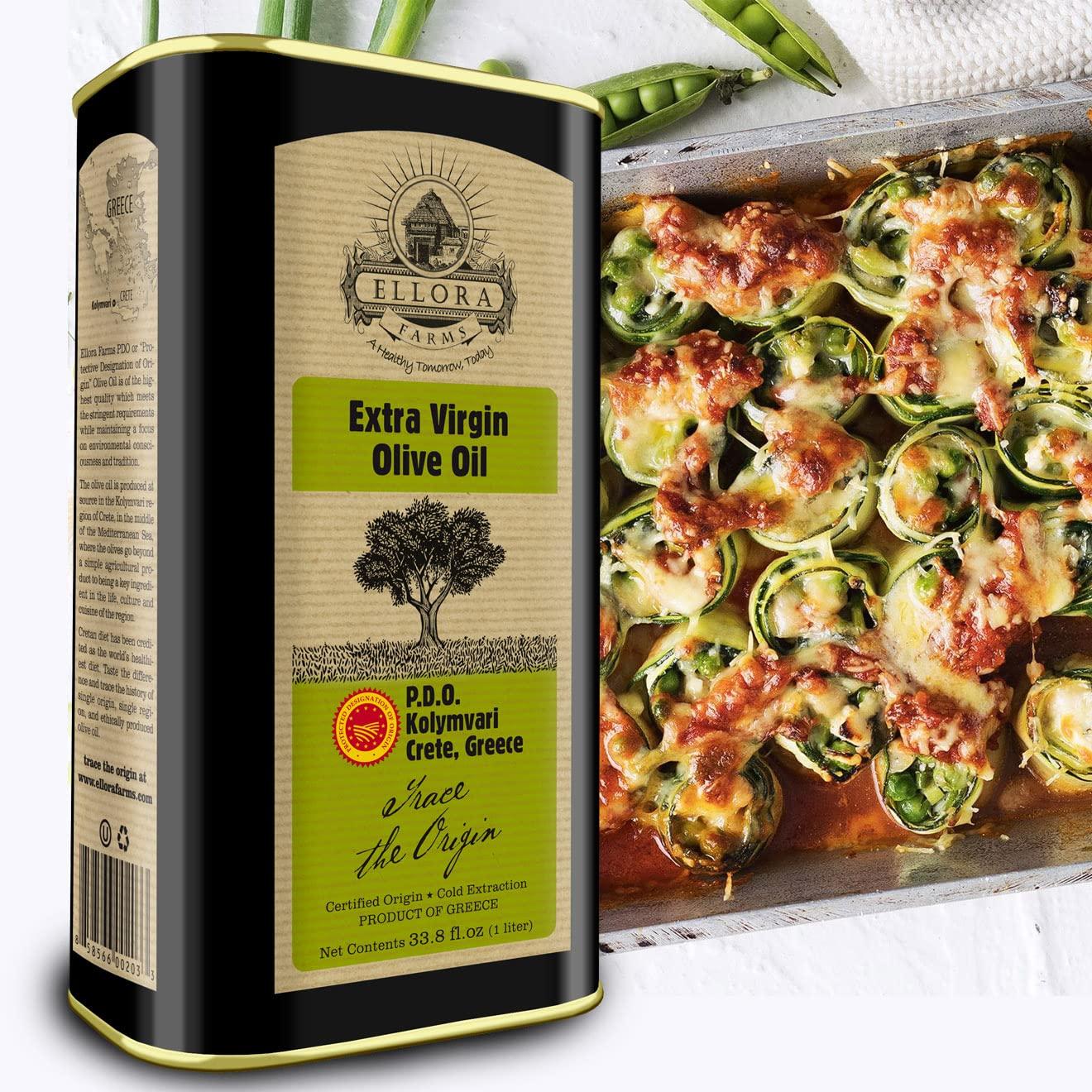 Ellora Farms Olive Oil Extra Virgin, Traceable & Certified PDO Polyphenol Rich Extra Virgin Olive Oil Cold Pressed, Global Gold Awards, Kosher, Single Origin from Crete, Greece 33.8 Fl oz, Pack of 2 - Image 5
