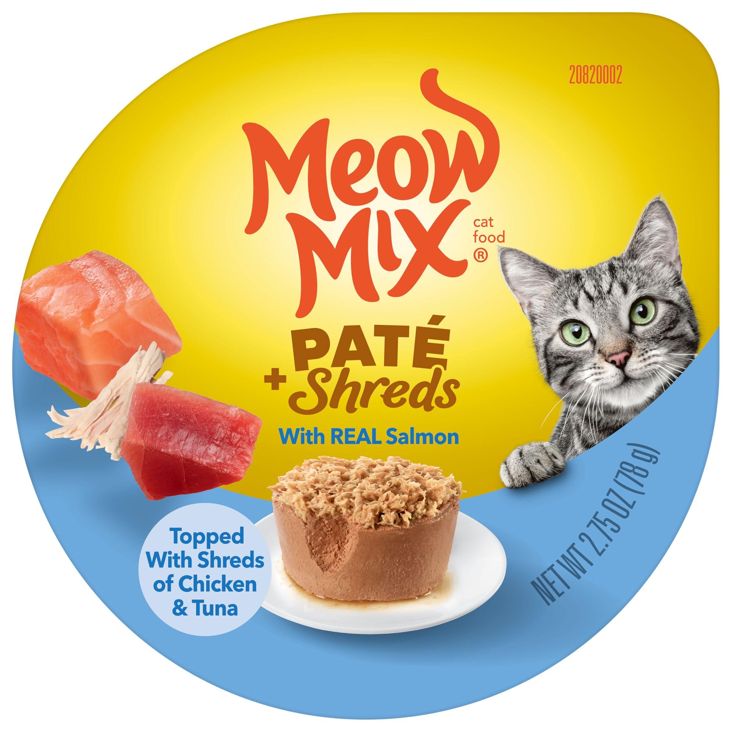 Meow Mix Paté & Shreds Wet Cat Food Variety Pack, Seafood & Poultry Favorites, 2.75 Ounce Cup (Pack of 12) - Image 8
