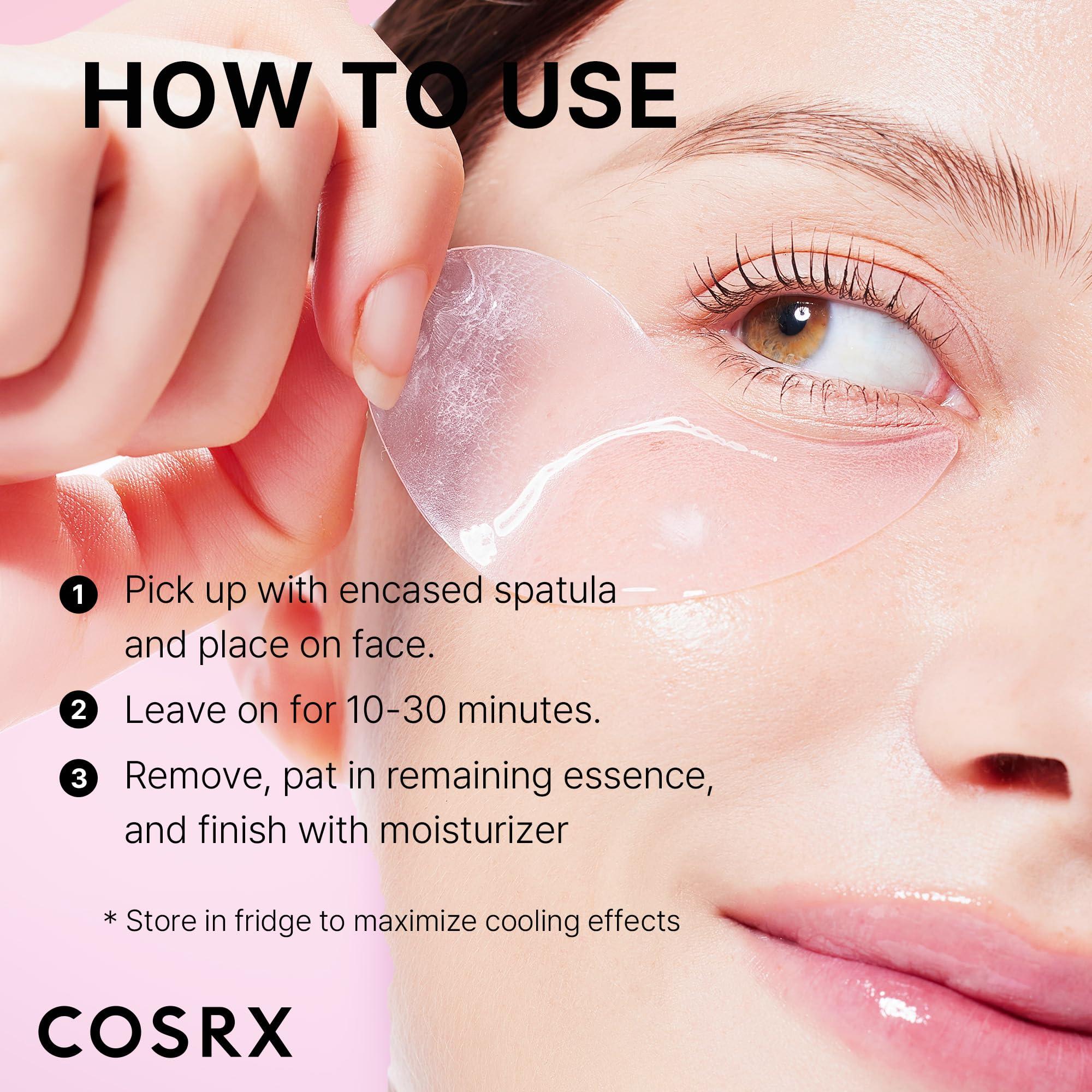 COSRX Under Eye Mask, Peptide Collagen Hydrogel Eye Patch for Puffy Eyes and Dark Circles, 60 Under Eye Patches, Korean Skin Care - Image 6