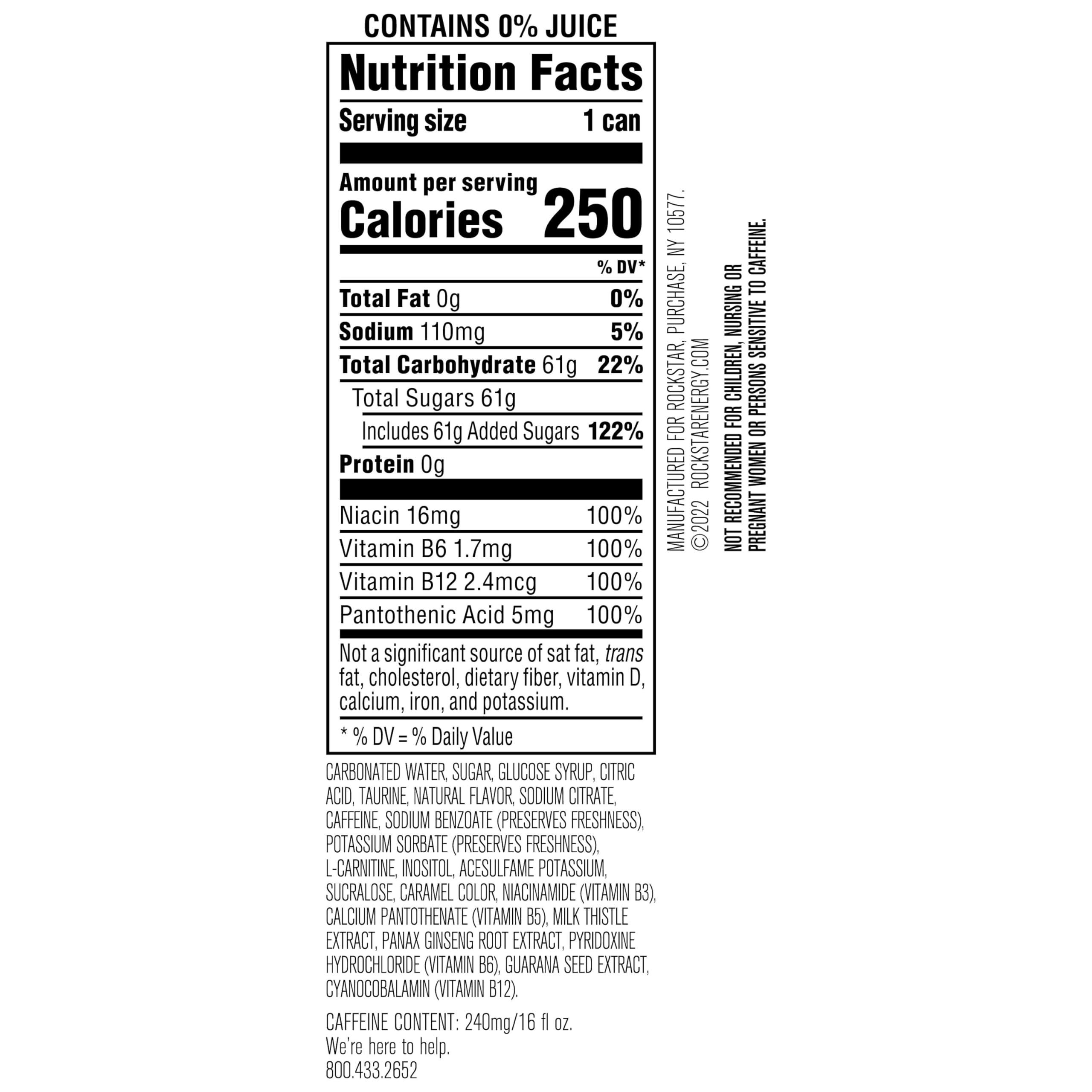 Rockstar Energy Drink Punched Hardcore Apple, 16oz Cans (12 Pack) - Image 2