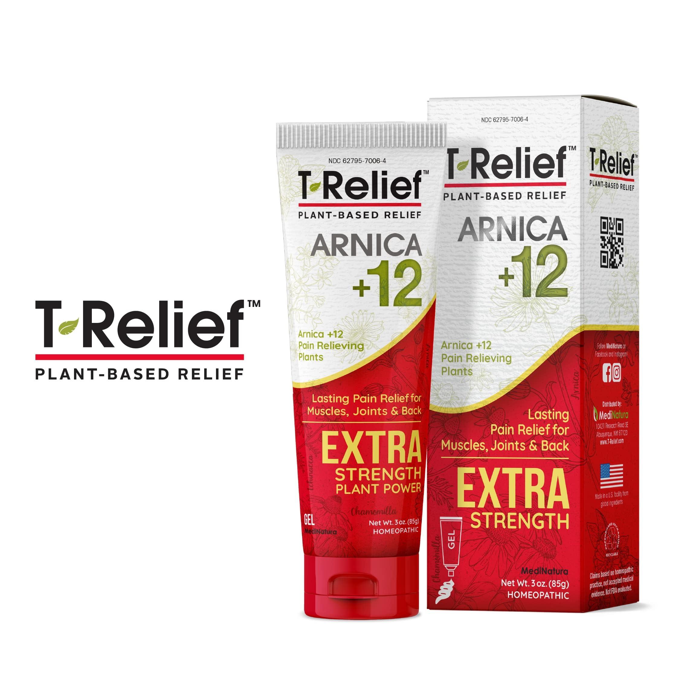 MediNatura T-Relief Extra Strength Gel Arnica +12 Natural Relieving Actives for Back Pain Joint Soreness Muscle Aches & Stiffness Whole Body Fast Acting Relief for Women & Men - 3 oz - Image 7